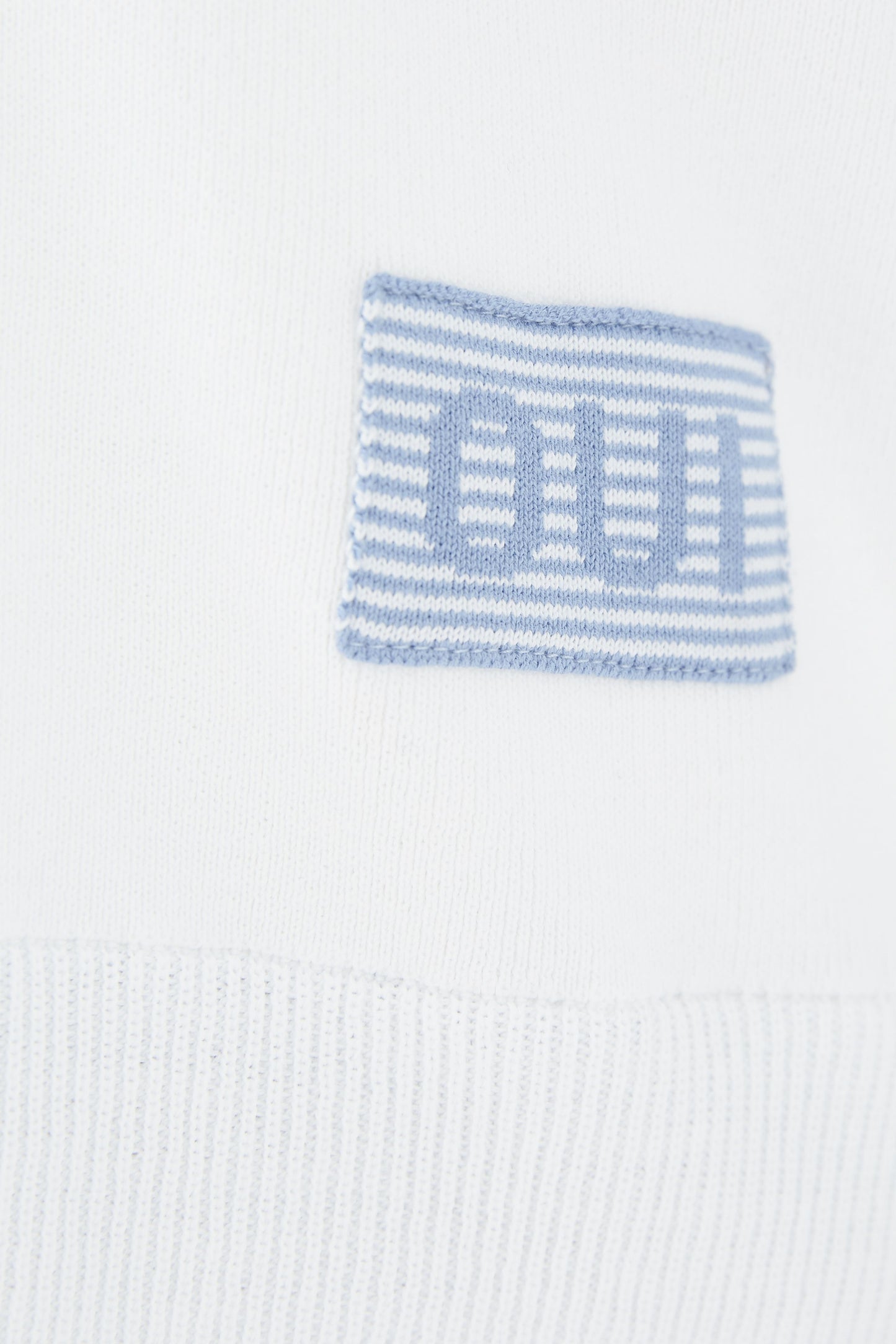 Oui White/Blue Layered Hem Jumper