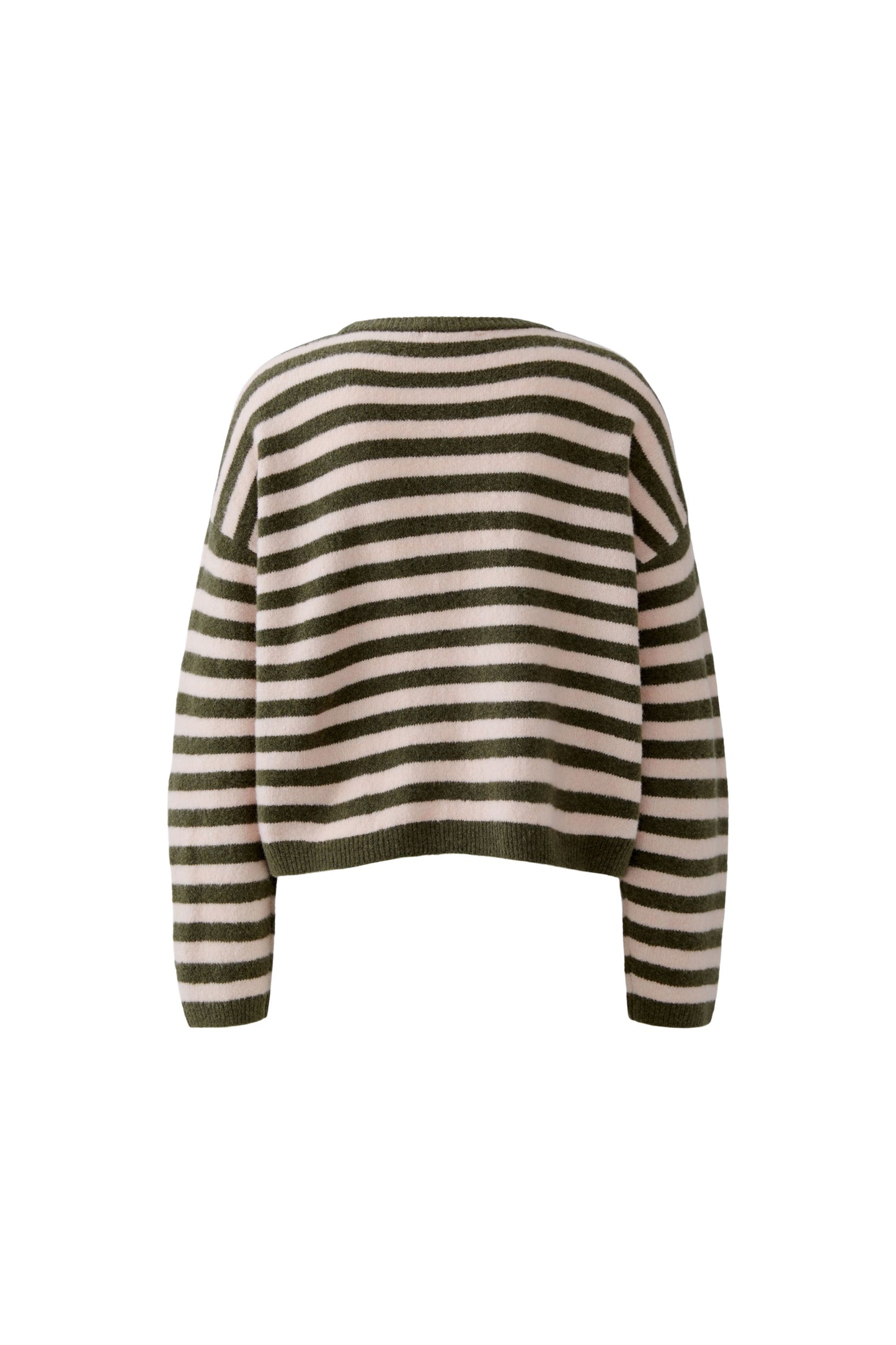 Oui Khaki/Rose Striped Jumper