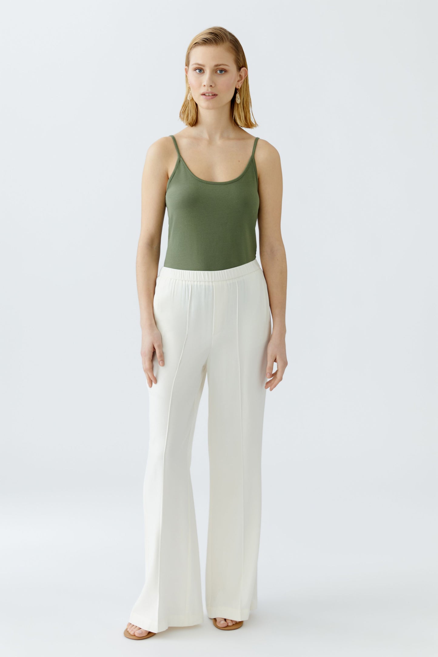 Oui Champagne Slip-On Trousers