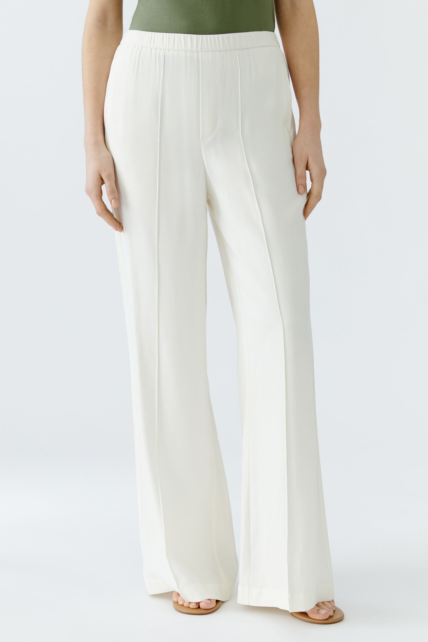 Oui Champagne Slip-On Trousers