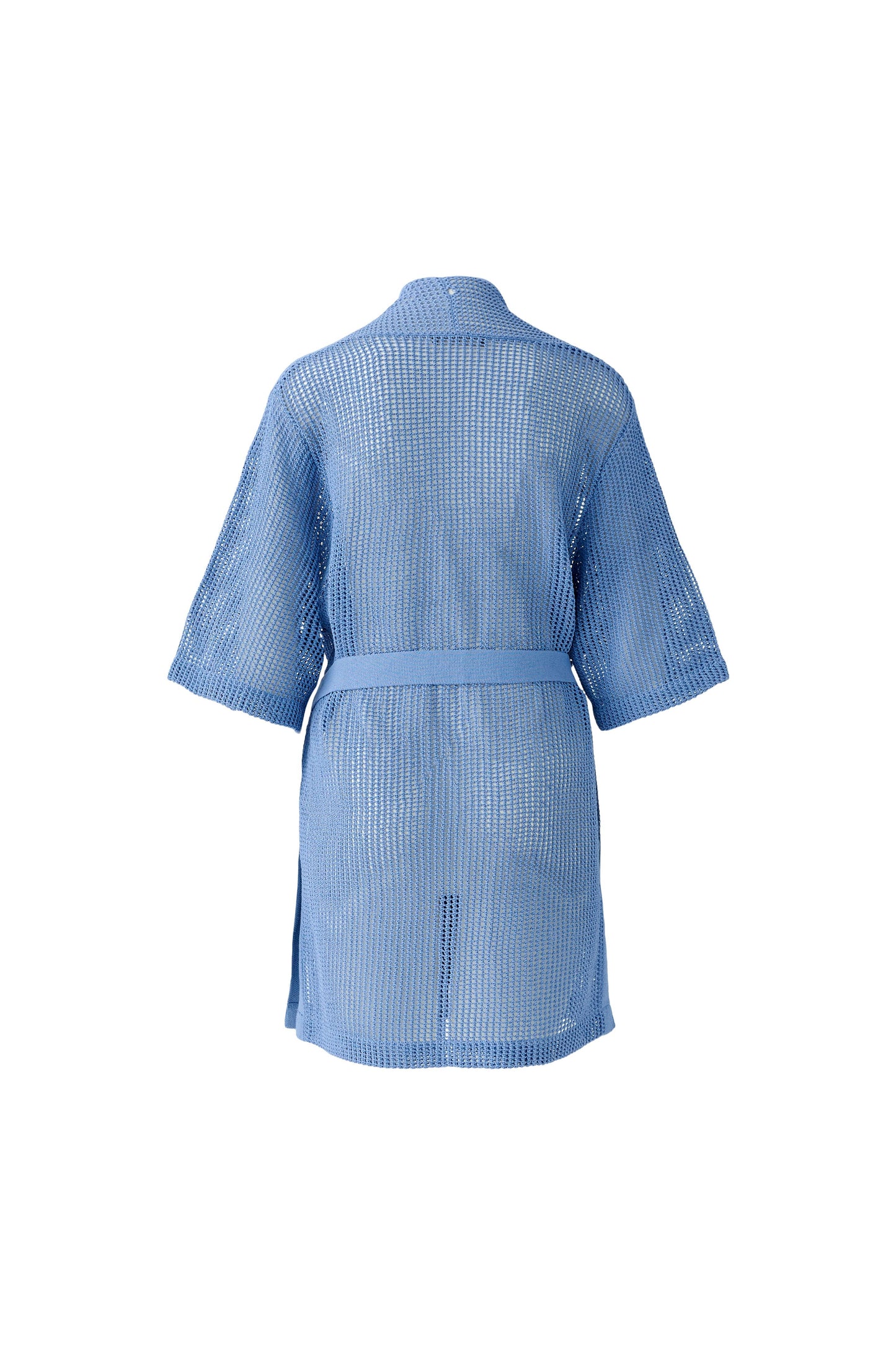 Oui Ocean Blue Extra Long Mesh Cardigan