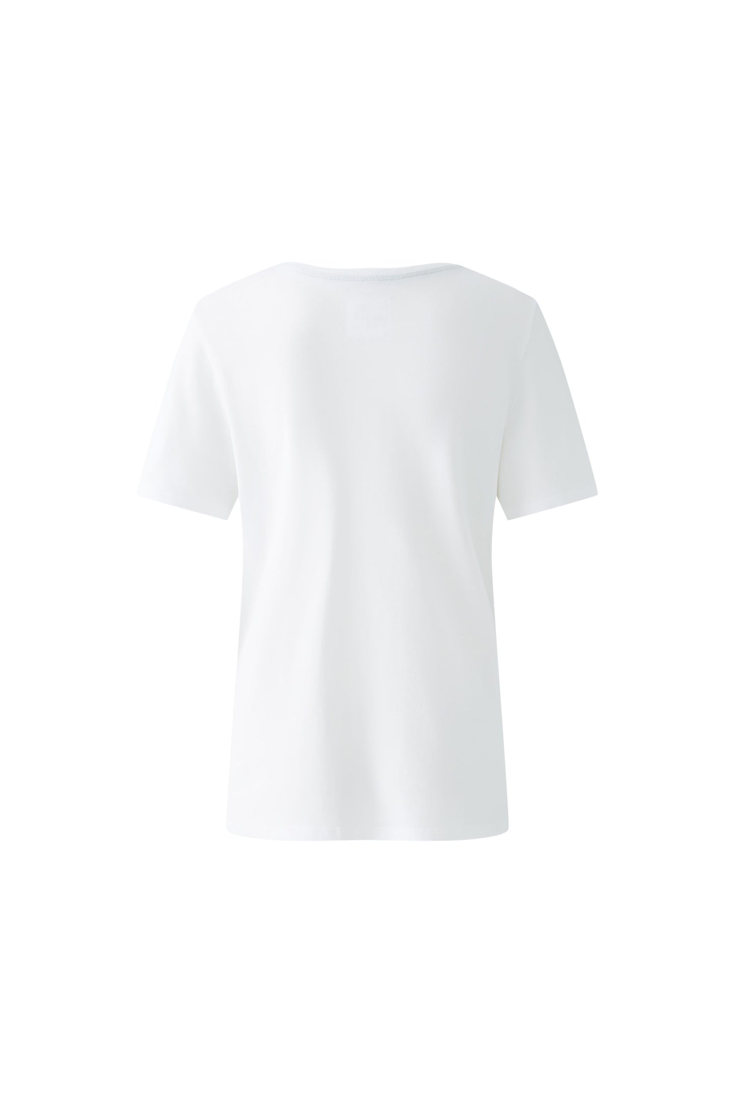 Oui Optic White Leaf Print Rhinestone T-shirt