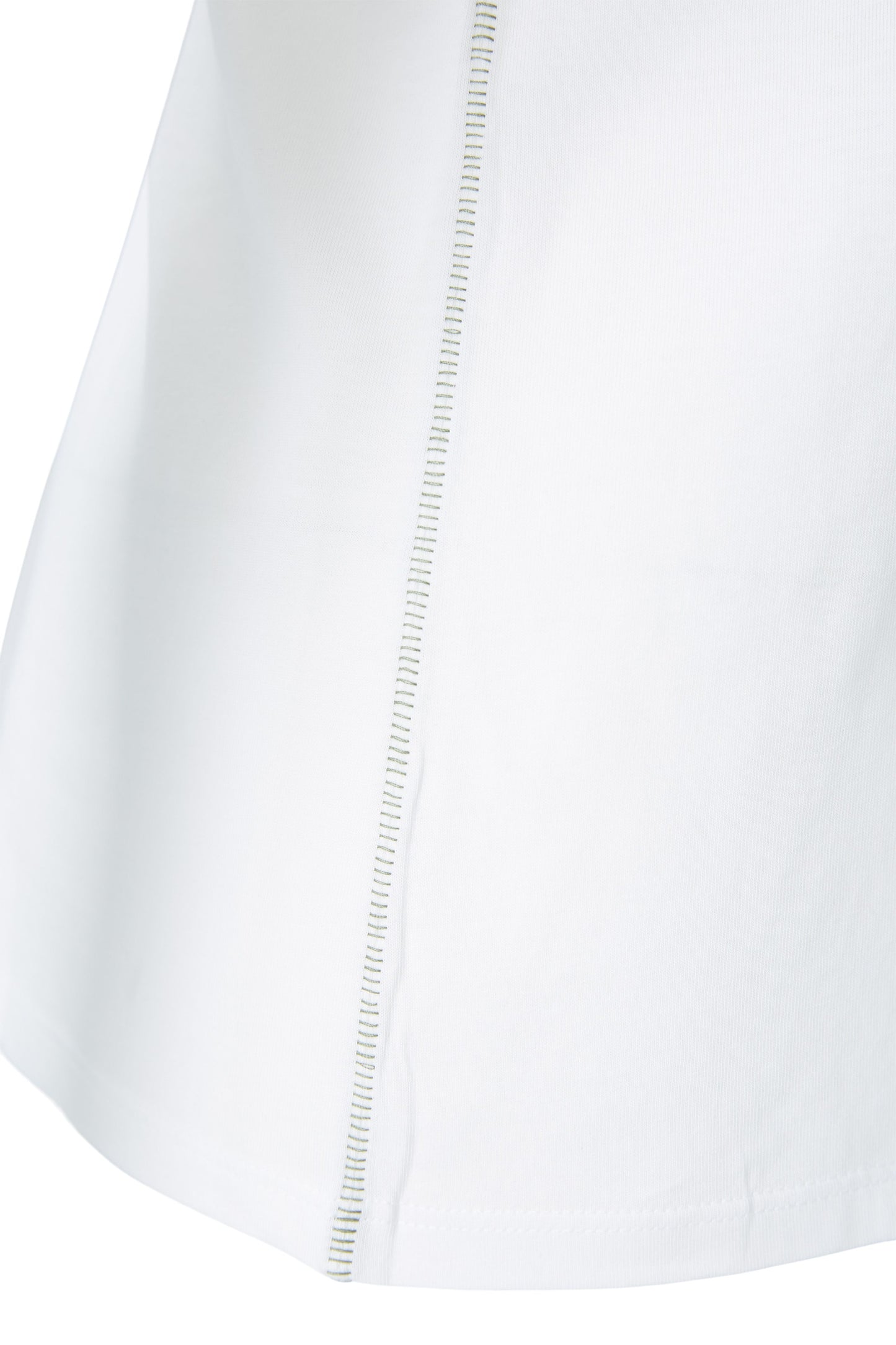 Oui Optic White Leaf Print Rhinestone T-shirt