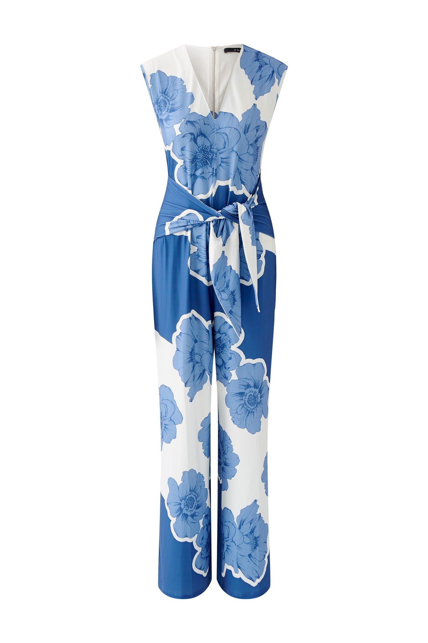 Oui Blue/White Floral Print Jumpsuit