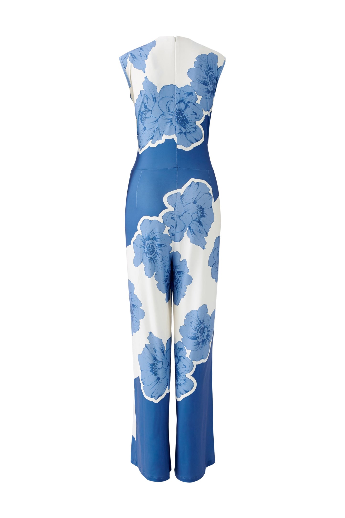 Oui Blue/White Floral Print Jumpsuit