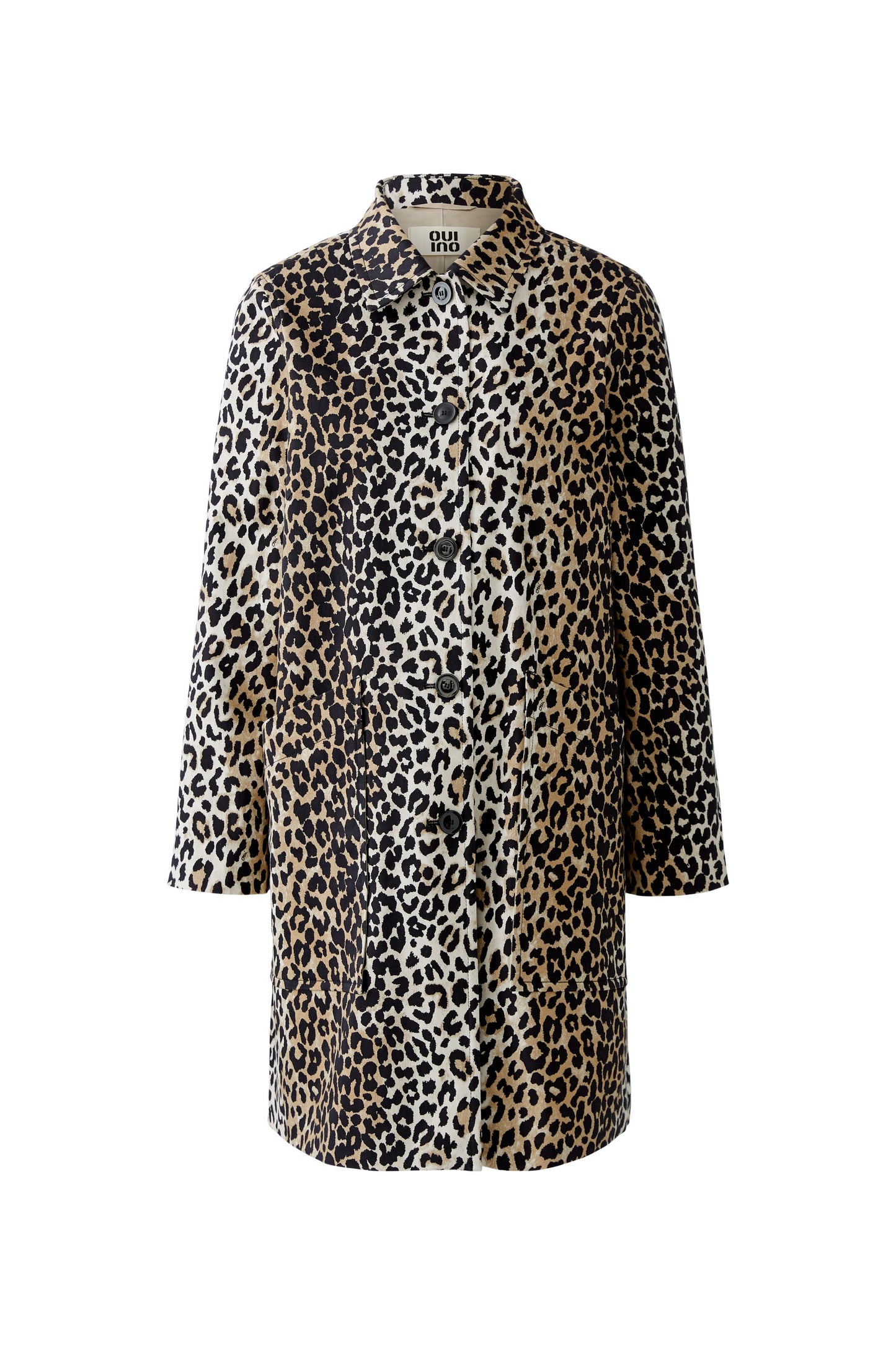 Oui Camel/Black Leo Short Coat