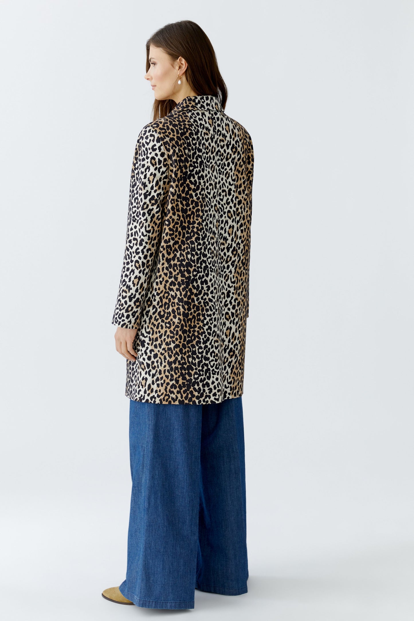 Oui Camel/Black Leo Short Coat