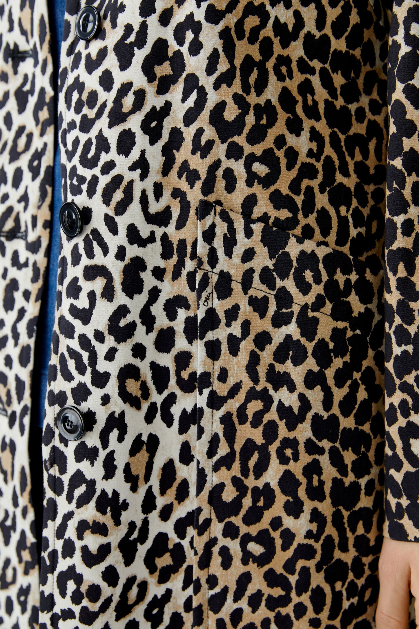 Oui Camel/Black Leo Short Coat