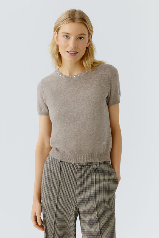 Oui Smokey Taupe Decorative Stone Jumper