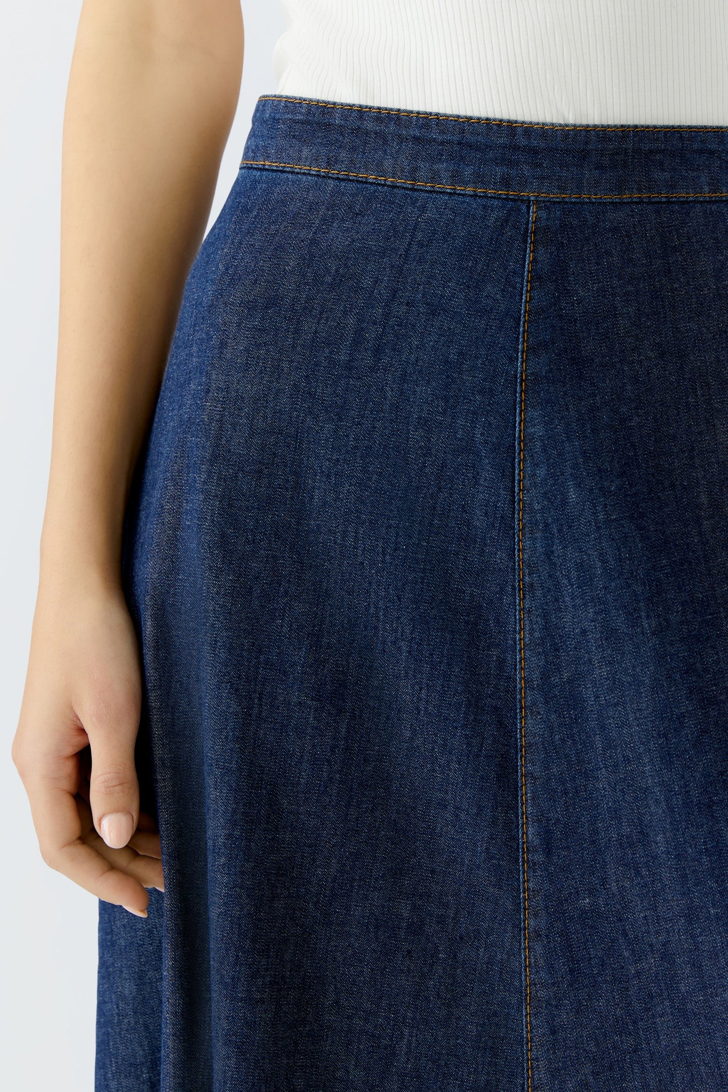 Oui Raw Denim Maxi Skirt