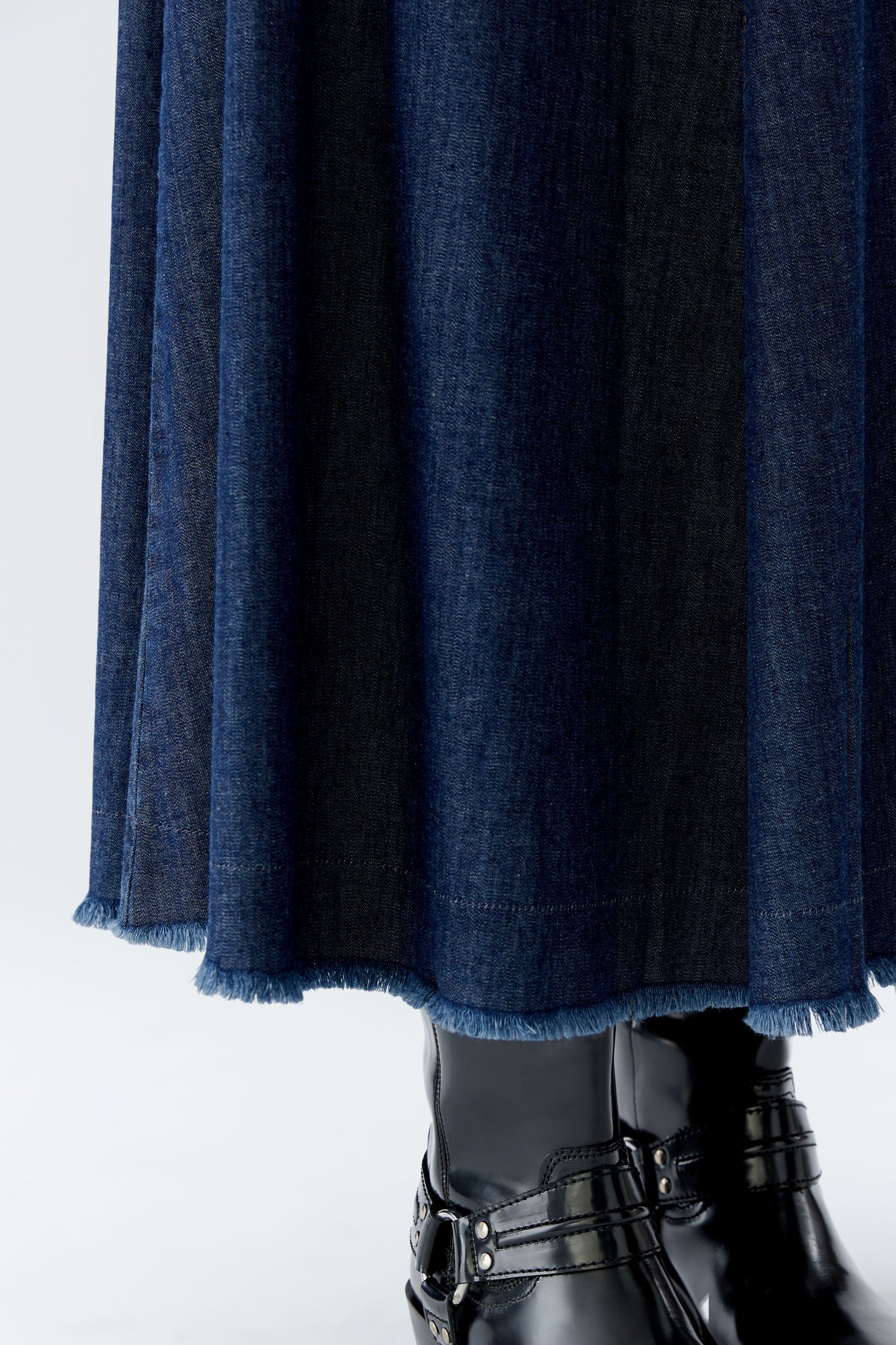 Oui Raw Denim Maxi Skirt