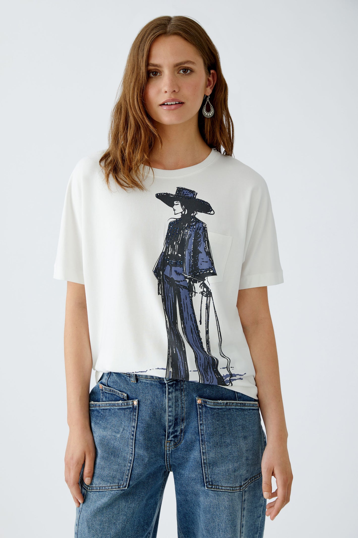 Oui Cloud Dancer Rodeo Girl T-Shirt