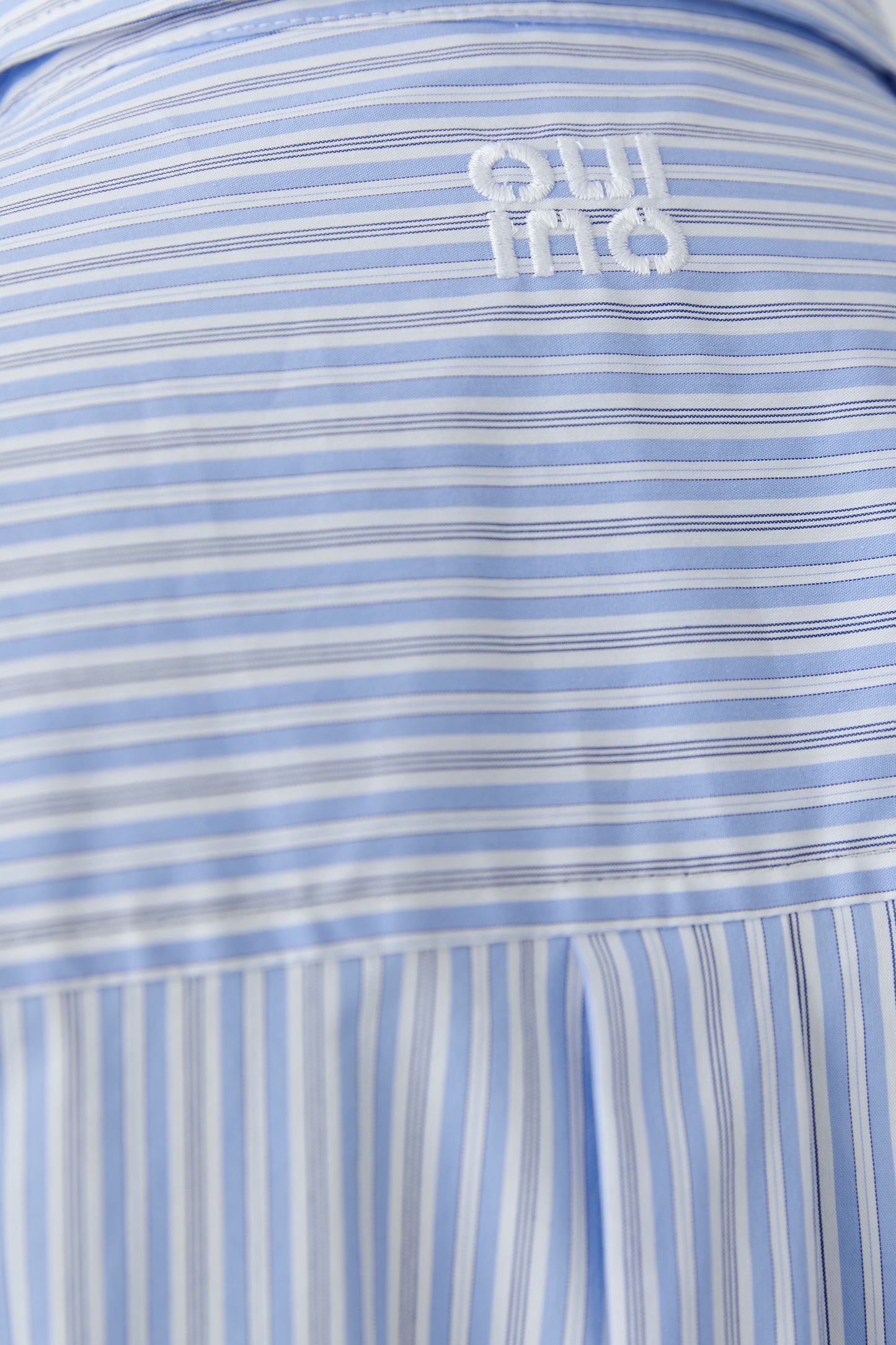Oui Light Blue/White Stripe Embellished Shirt
