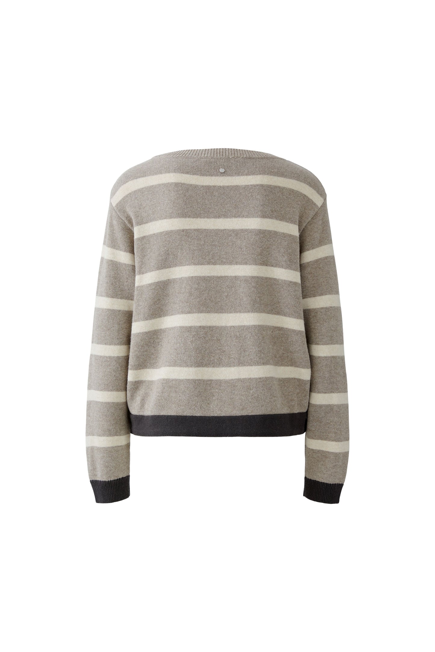 Oui Lt Brown/Stone Stripe Drawstring Jumper