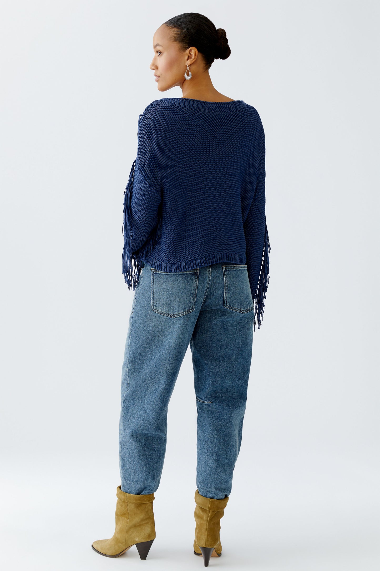 Oui Blue Fringe Jumper