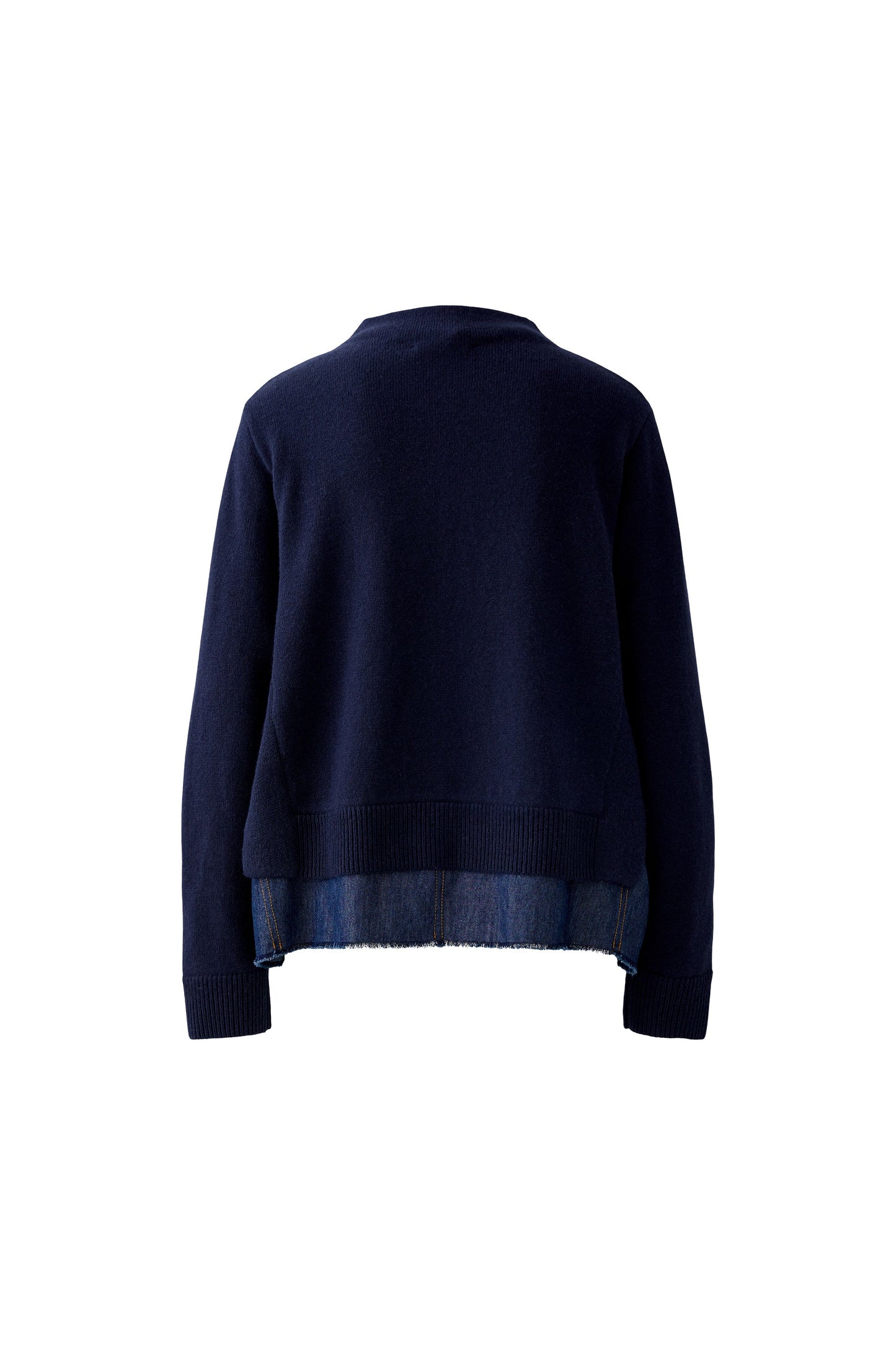 Oui Dark Blue/Denim Funnel Neck Jumper