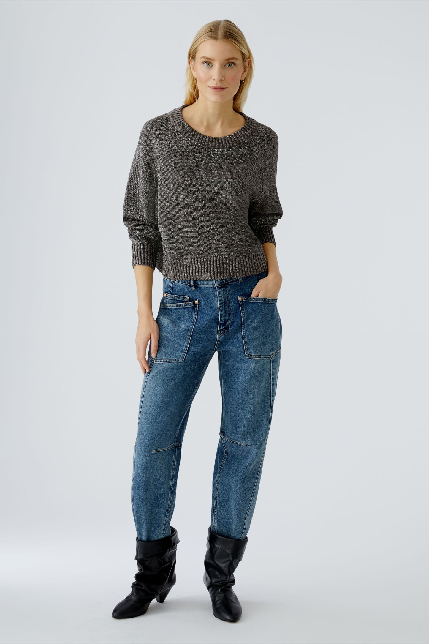 Oui Taupe Sparkle Jumper