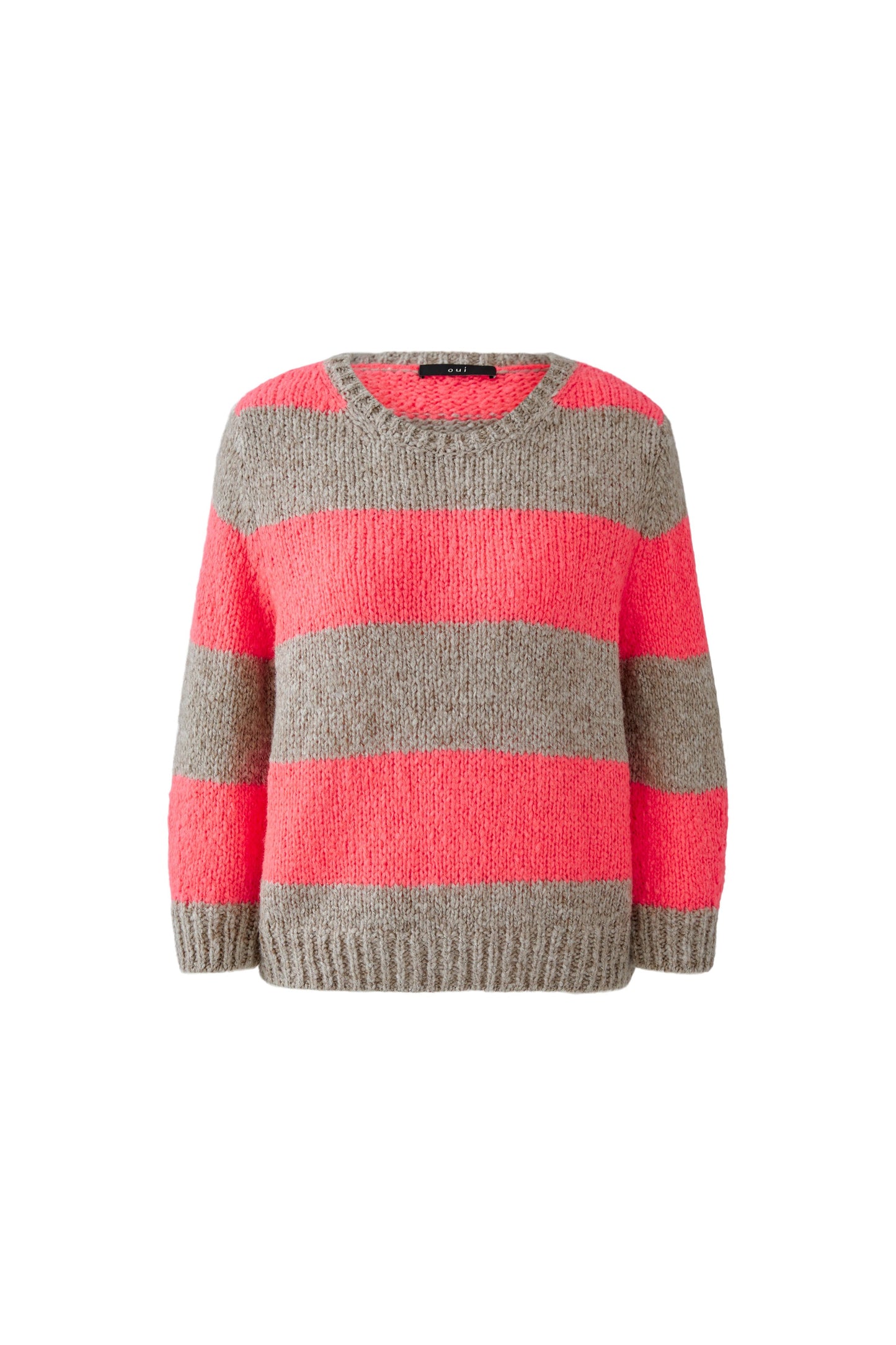 Oui Lt Brown/Rose Neon Stripe Esmy Jumper