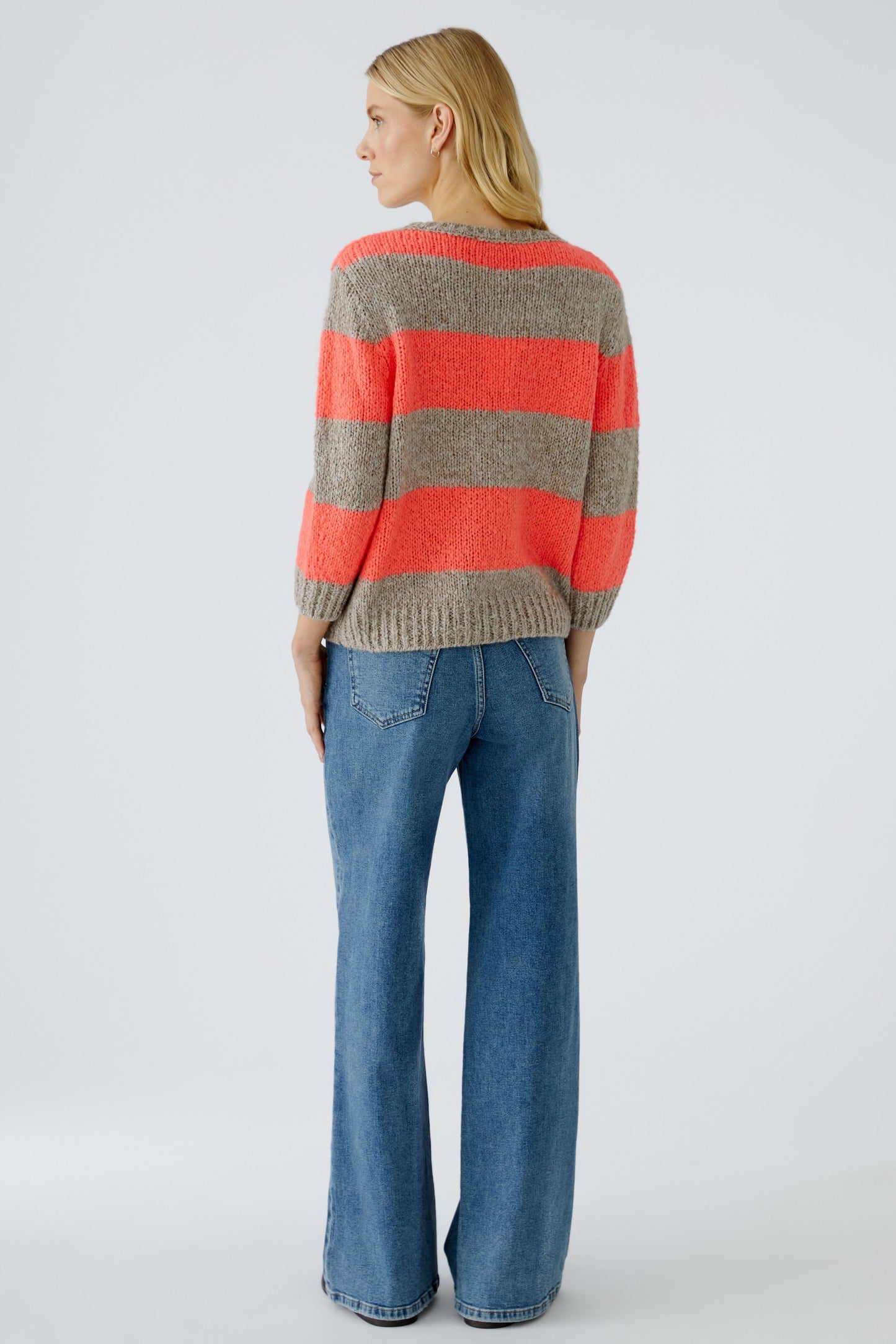 Oui Lt Brown/Rose Neon Stripe Esmy Jumper