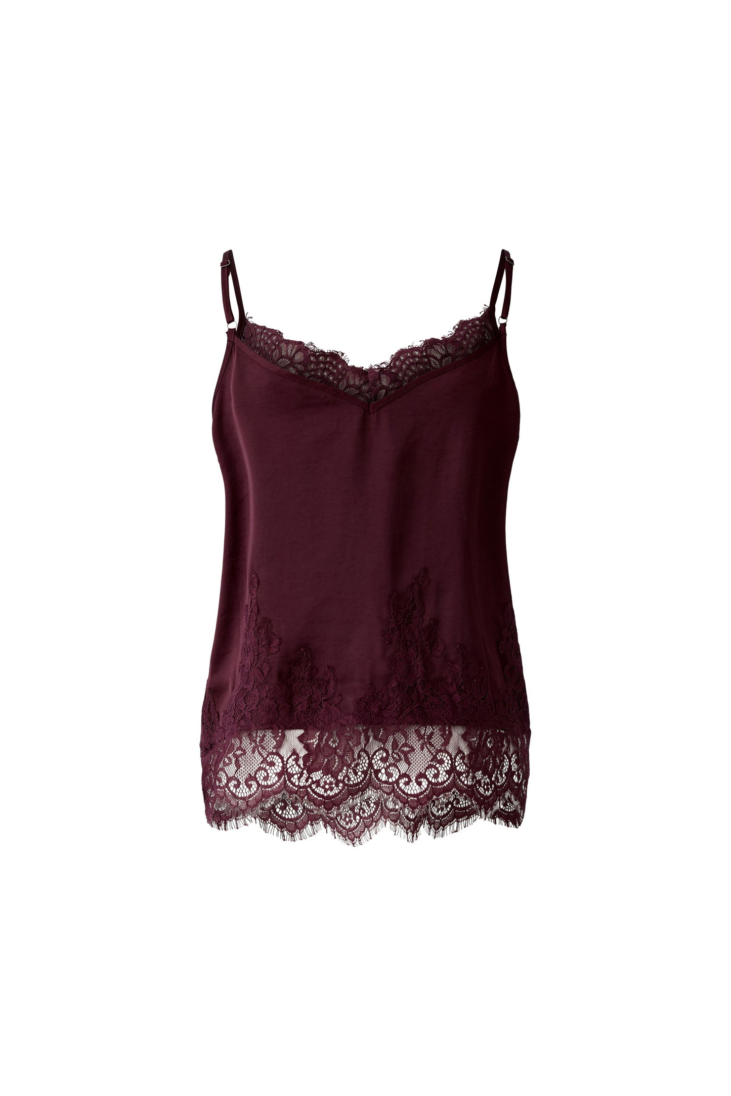 Oui Bramble Berry Lace Trim Vest Top