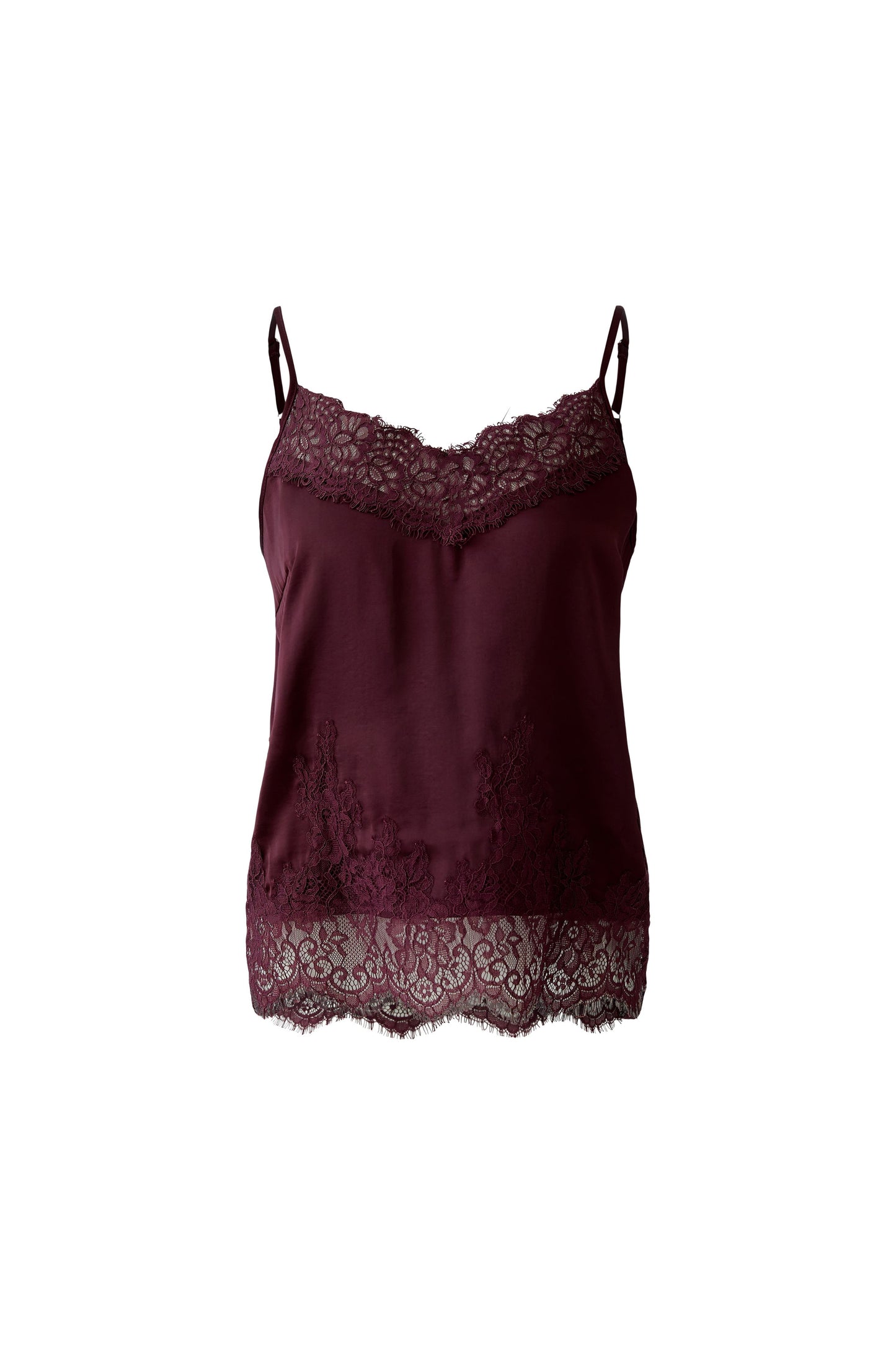 Oui Bramble Berry Lace Trim Vest Top