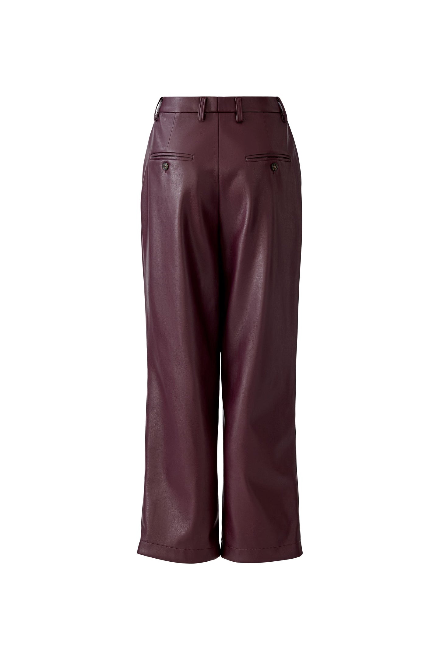 Oui Bramble Berry Leather Look Pleated Trouser