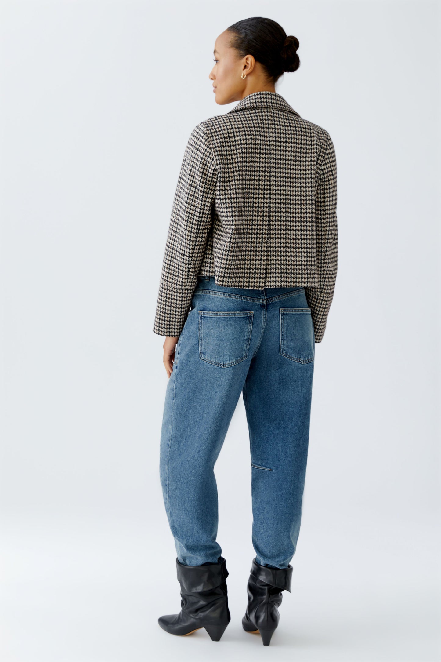 Oui Lt Stone/Brown Houndstooth Jacket