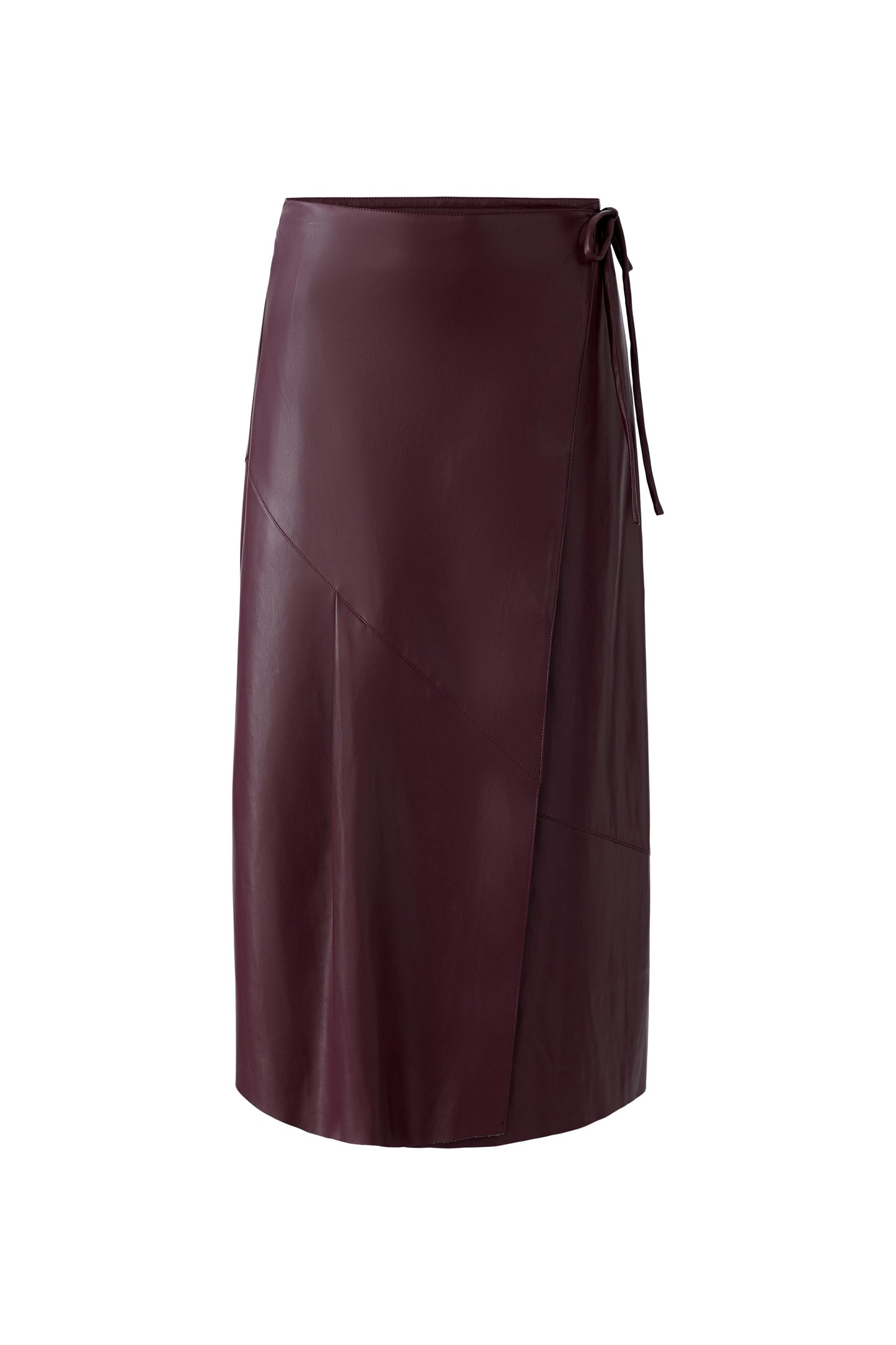 Oui Bramble Berry Leather Look Wrap Skirt