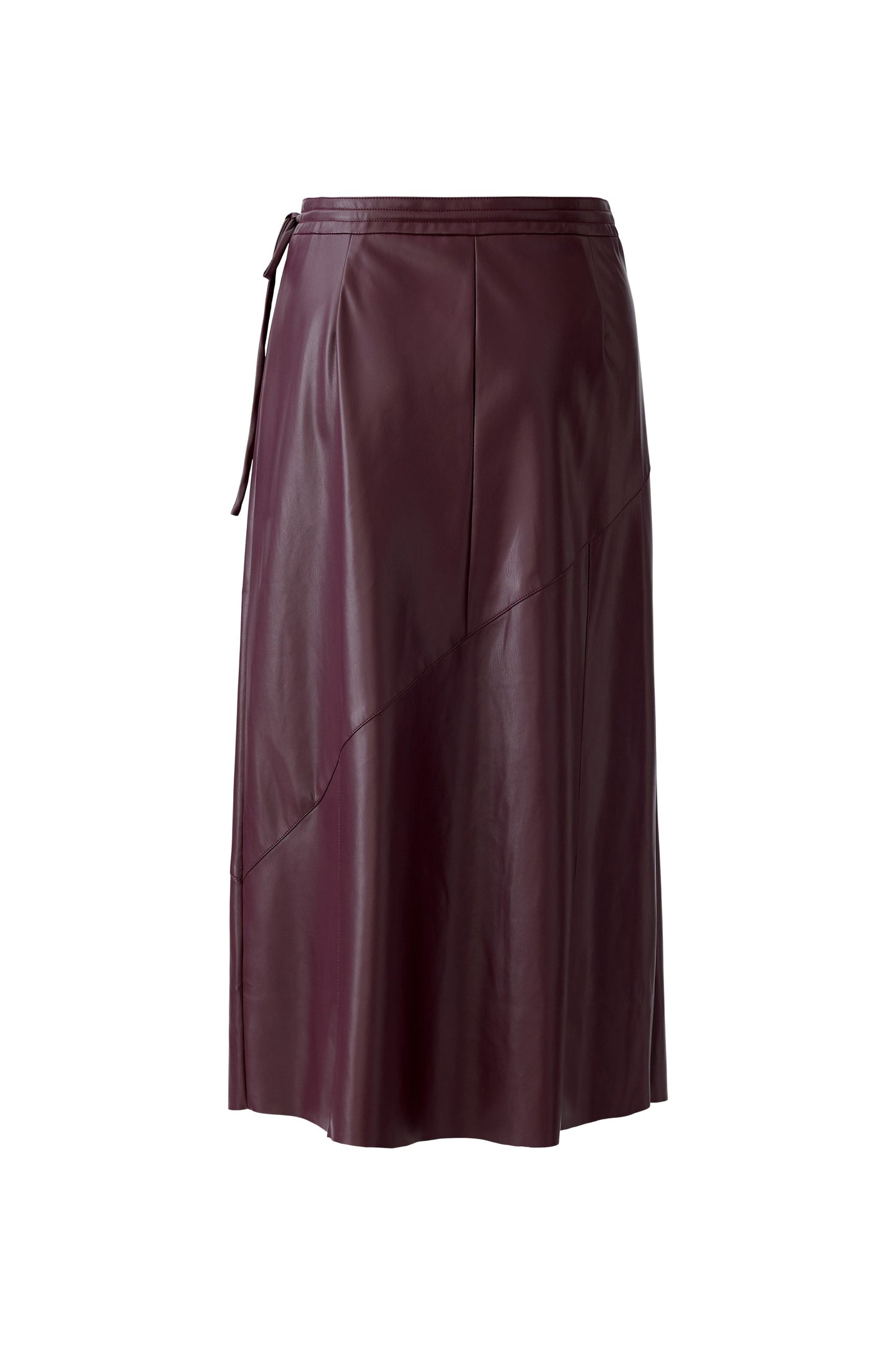 Oui Bramble Berry Leather Look Wrap Skirt