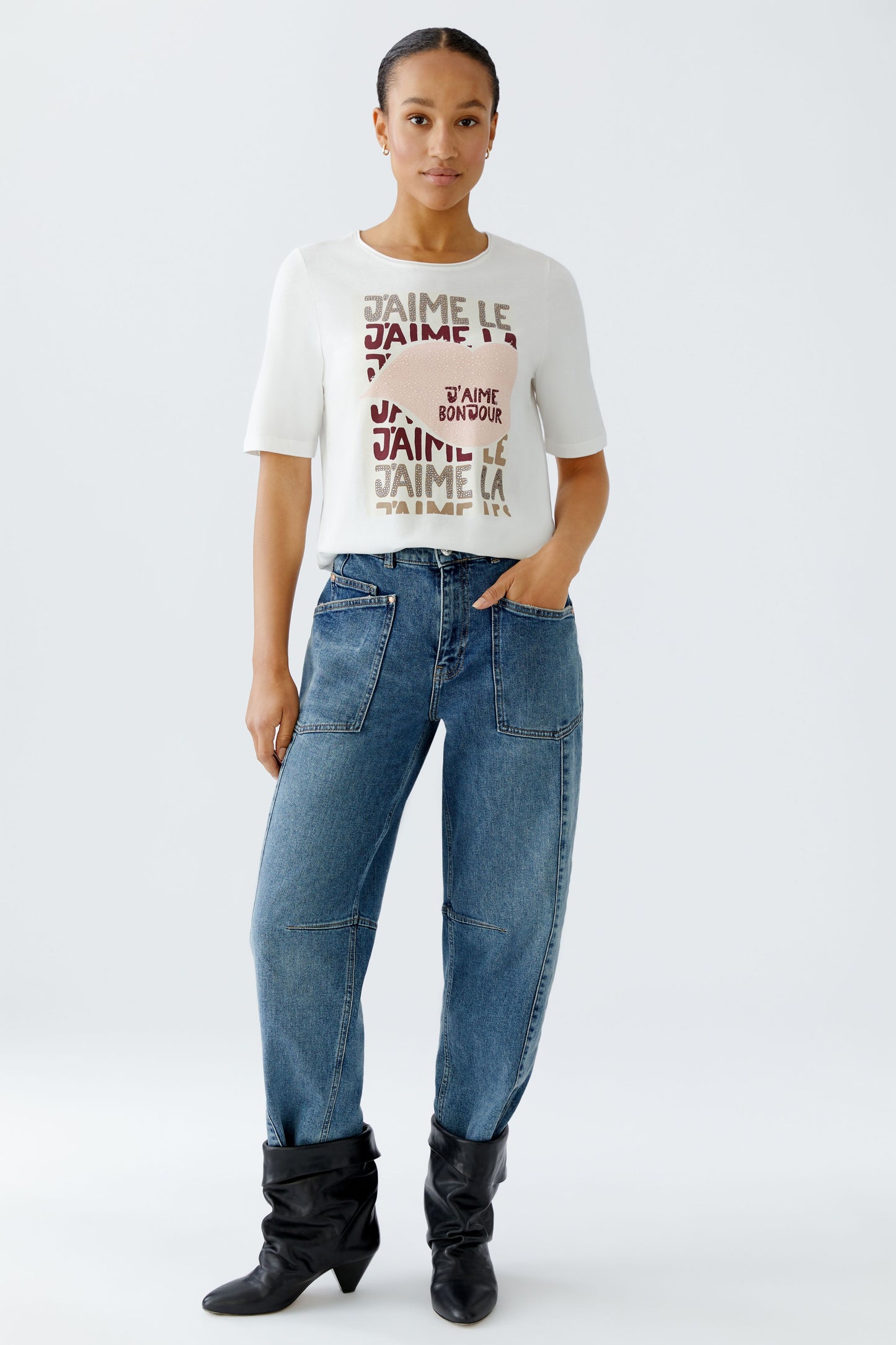Oui Cloud Dancer J'aime Bonjour T-Shirt