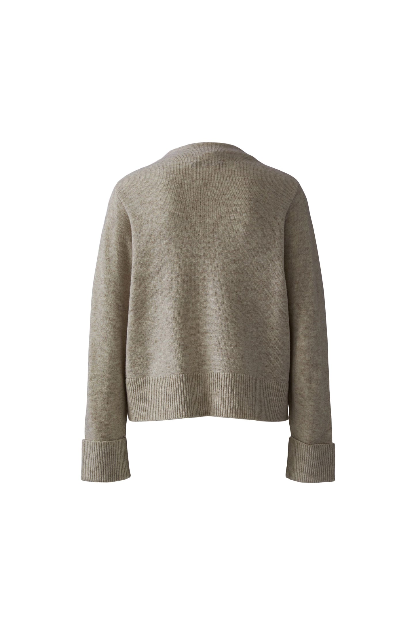 Oui Smokey Taupe Patch Pocket Knitted Jumper
