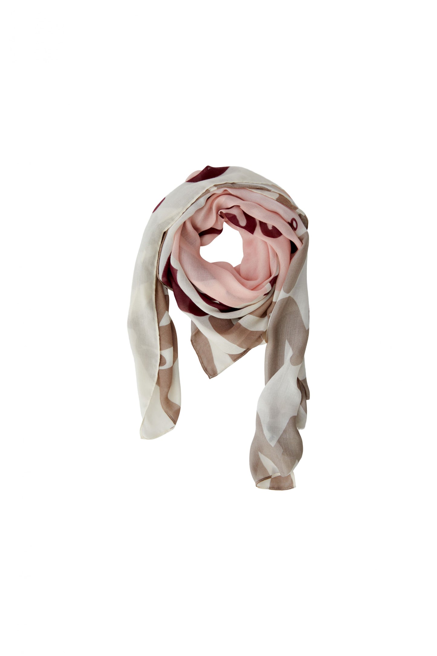 Oui Rose/Red J'aime Bonjour Print Scarf