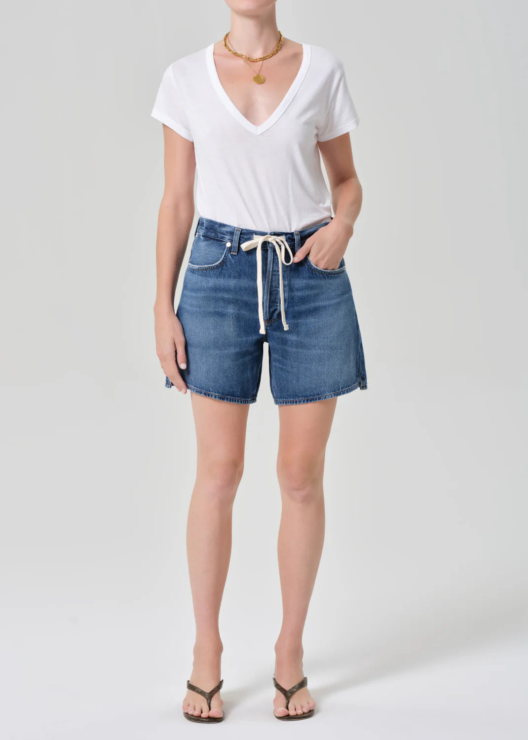 Citizens of Humanity Hara White V Neck Tee
