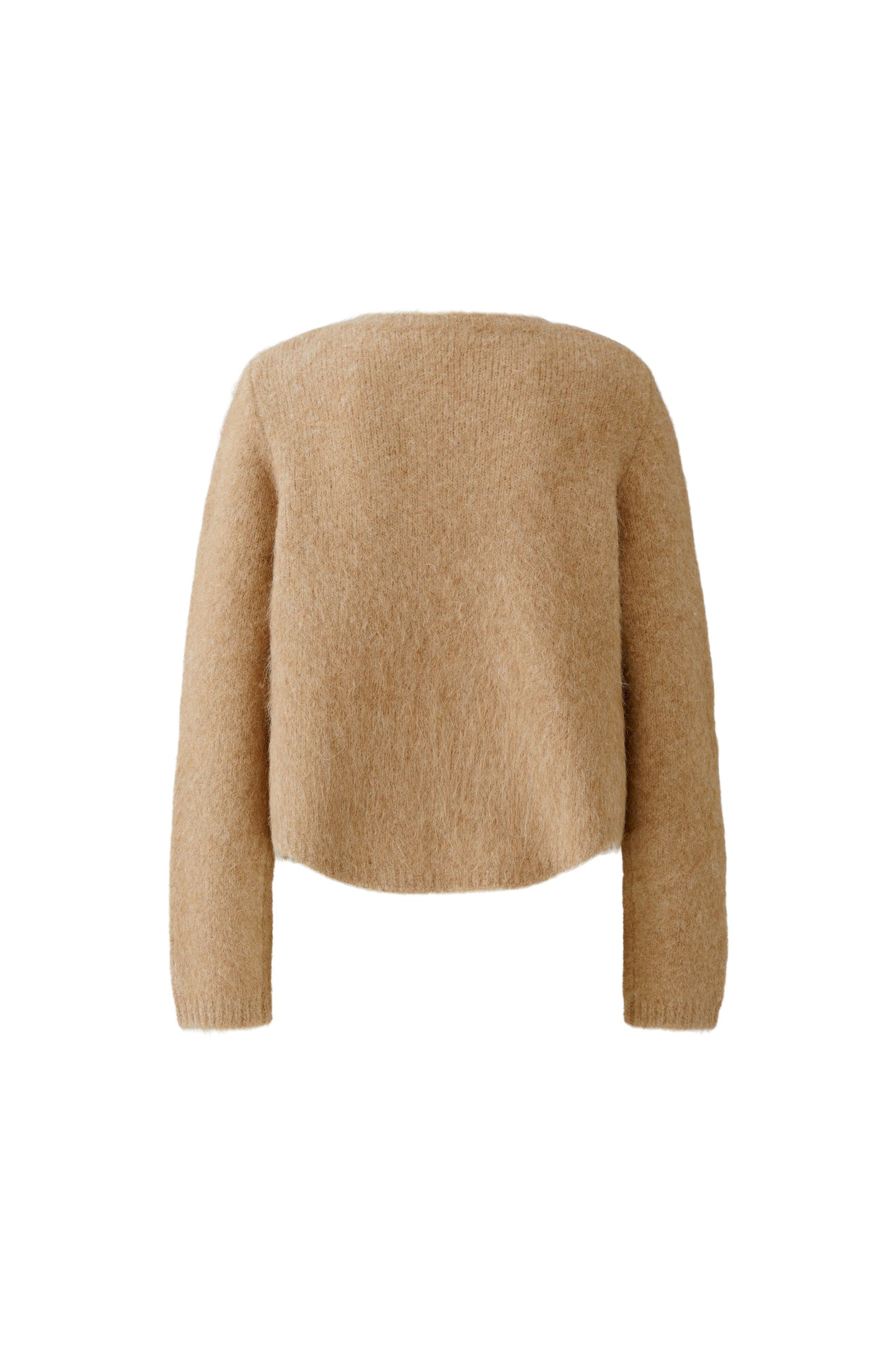 Oui Beige Melange Fringe/Sequin Cardigan