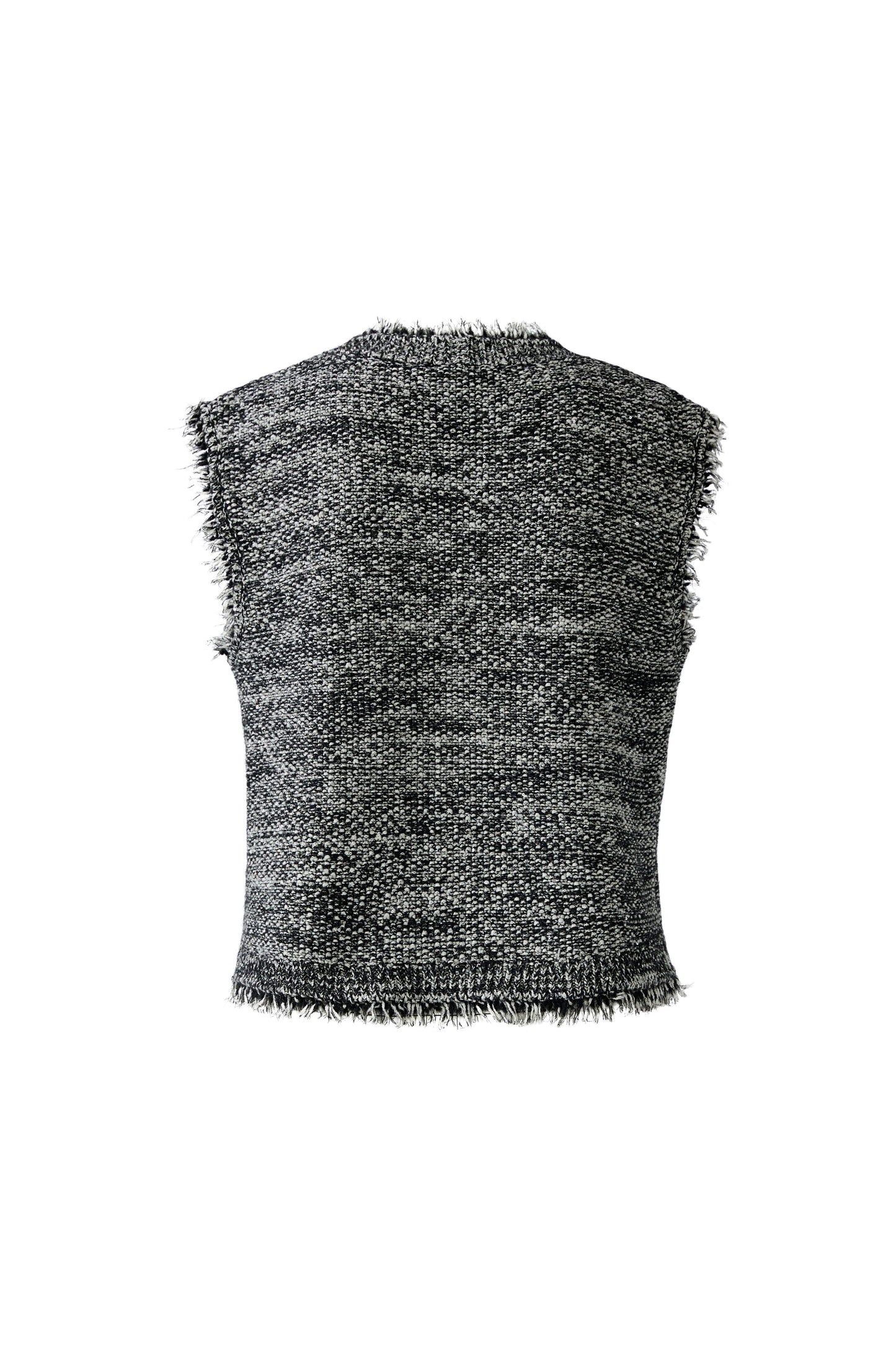 Oui Black/Grey Knitted Waistcoat