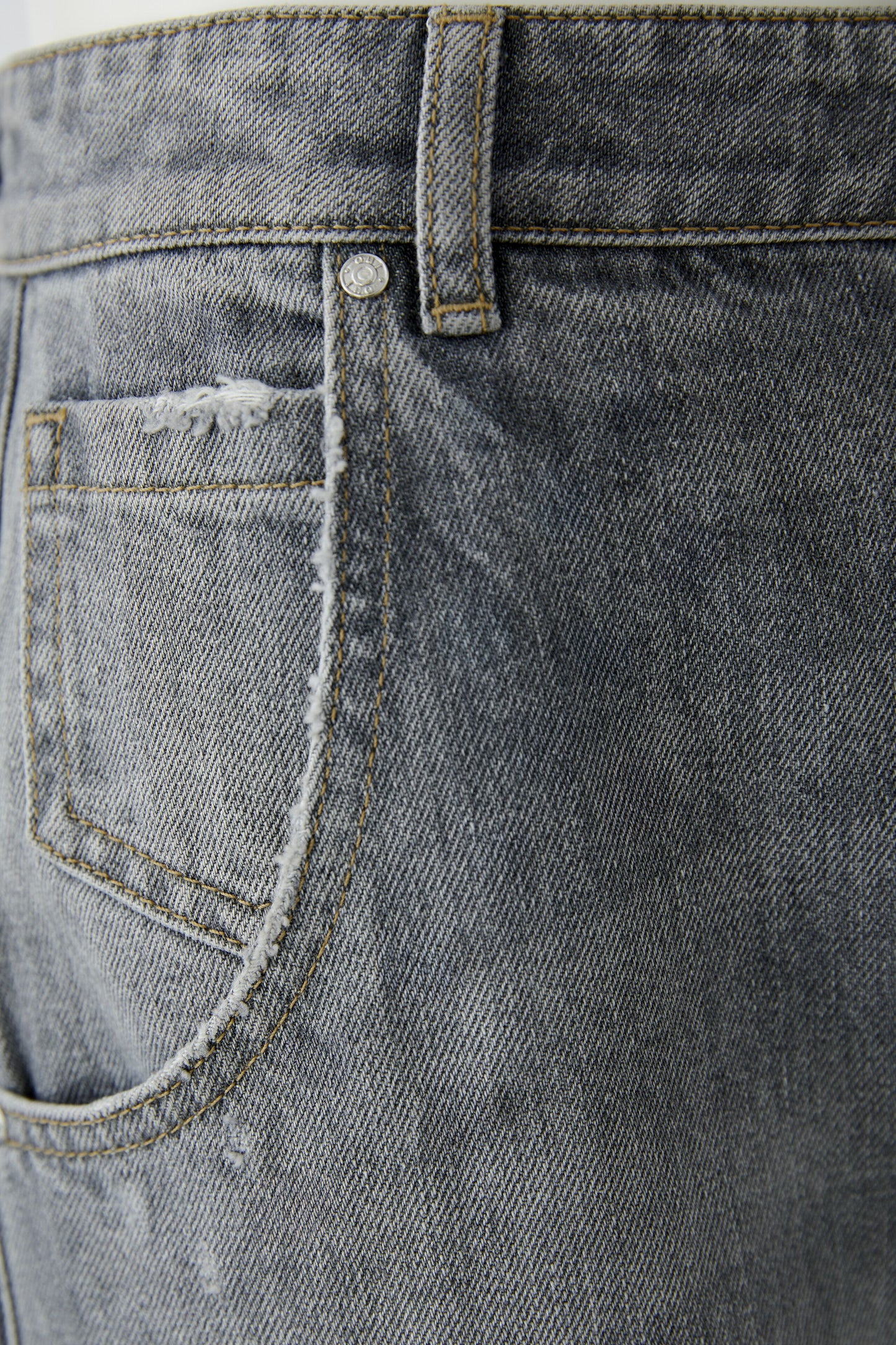 Oui Grey Melange Girlfriend Barrel Jeans