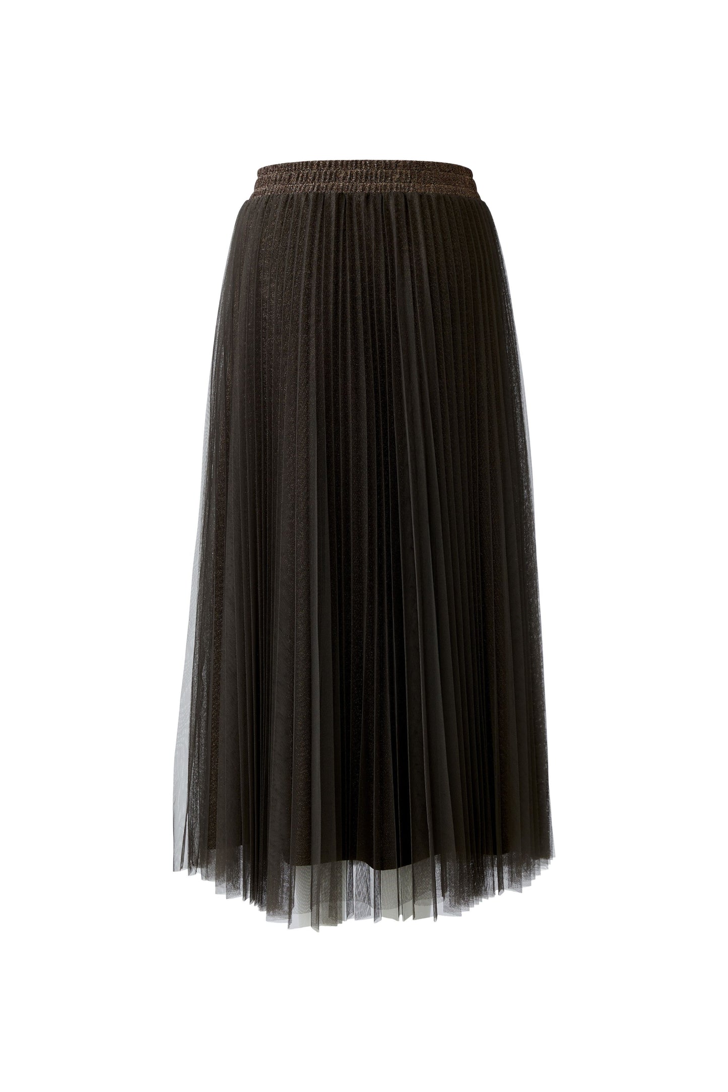 Oui Espresso Pleated Sparkle Skirt