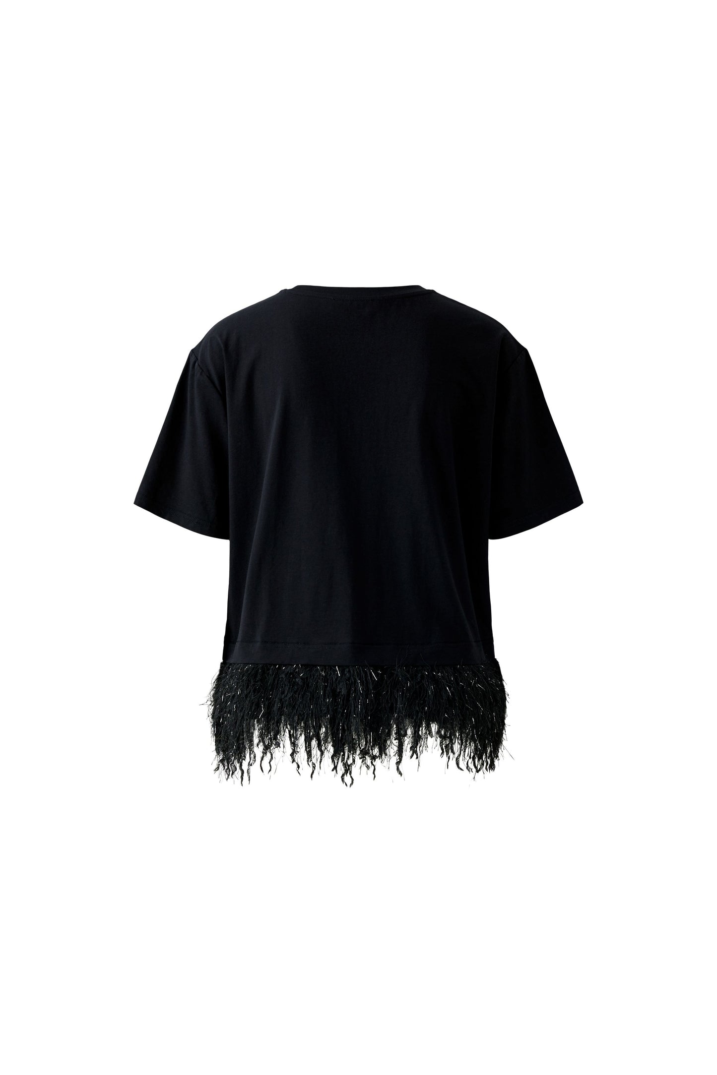Oui Black Fringe Hem T-Shirt