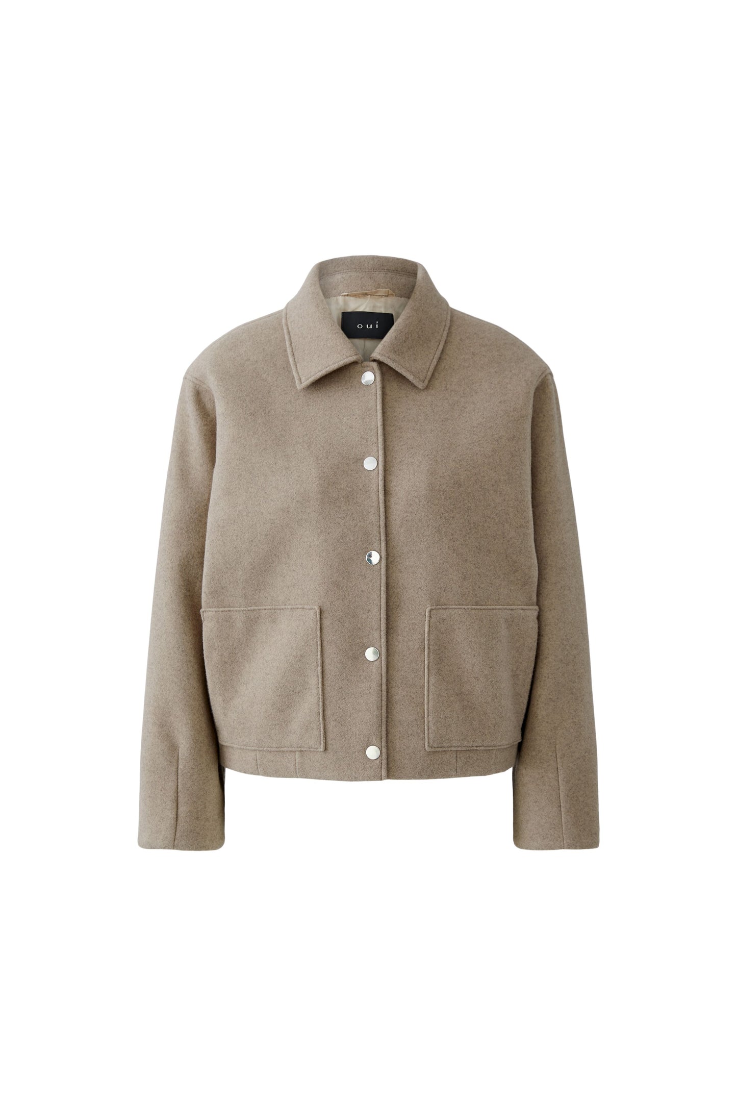 Oui Taupe Patch Pocket Jacket