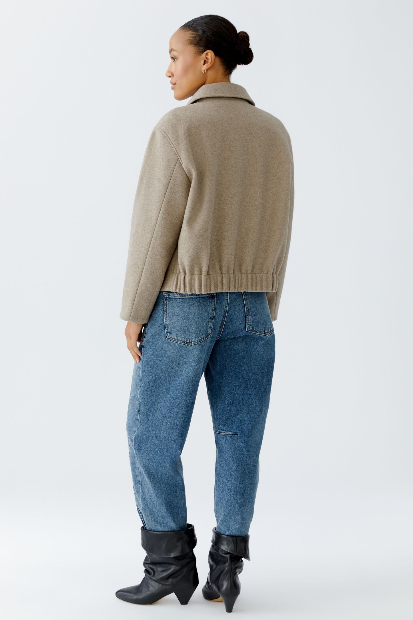 Oui Taupe Patch Pocket Jacket