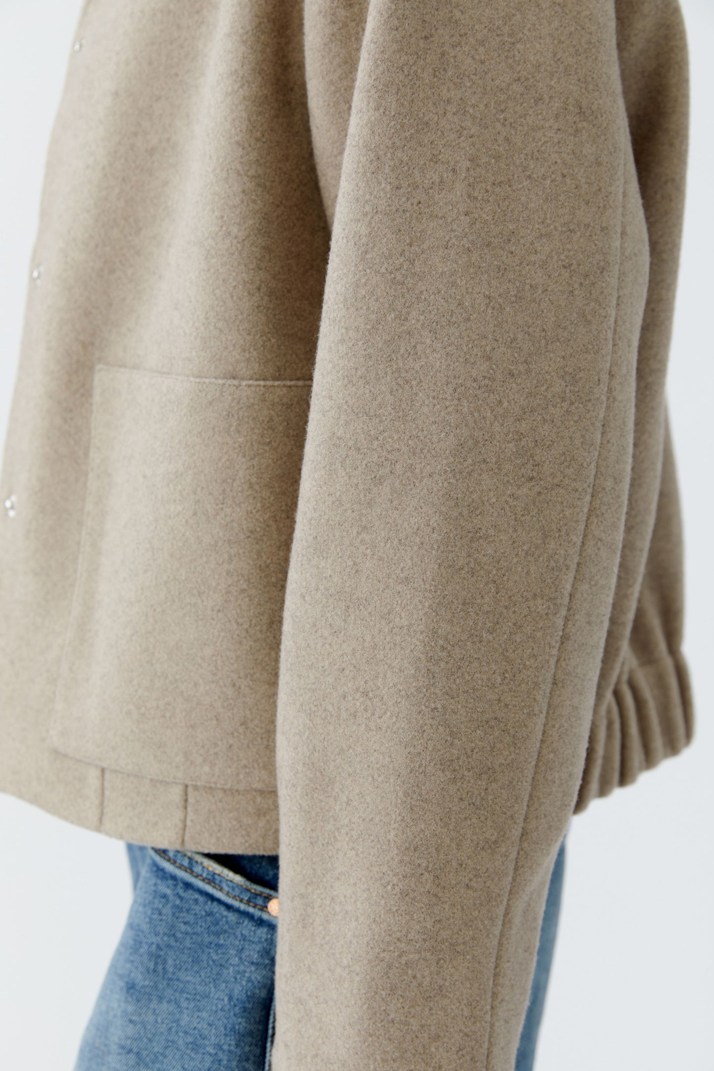 Oui Taupe Patch Pocket Jacket