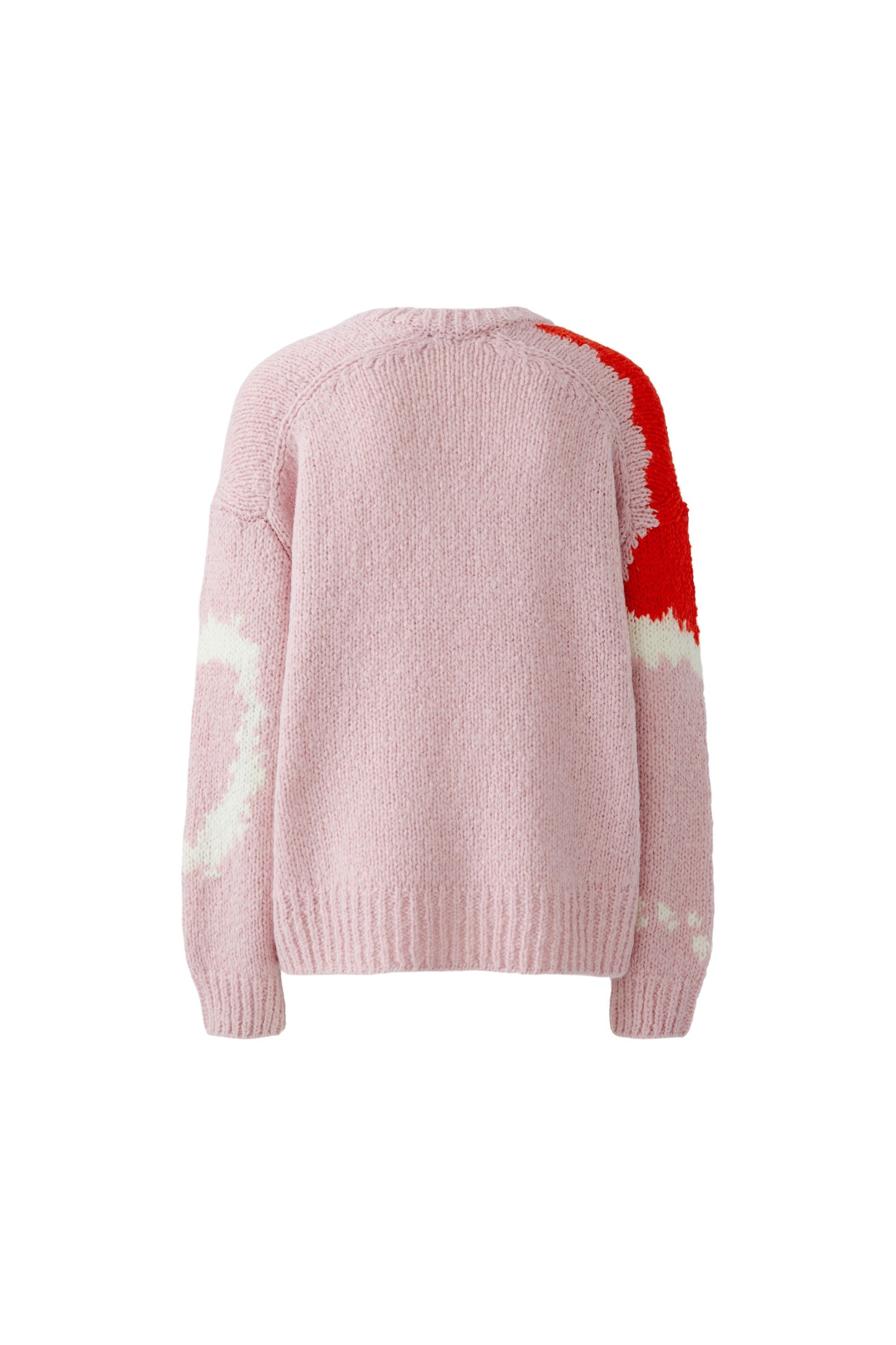 Oui Red/Rose Heart Jumper