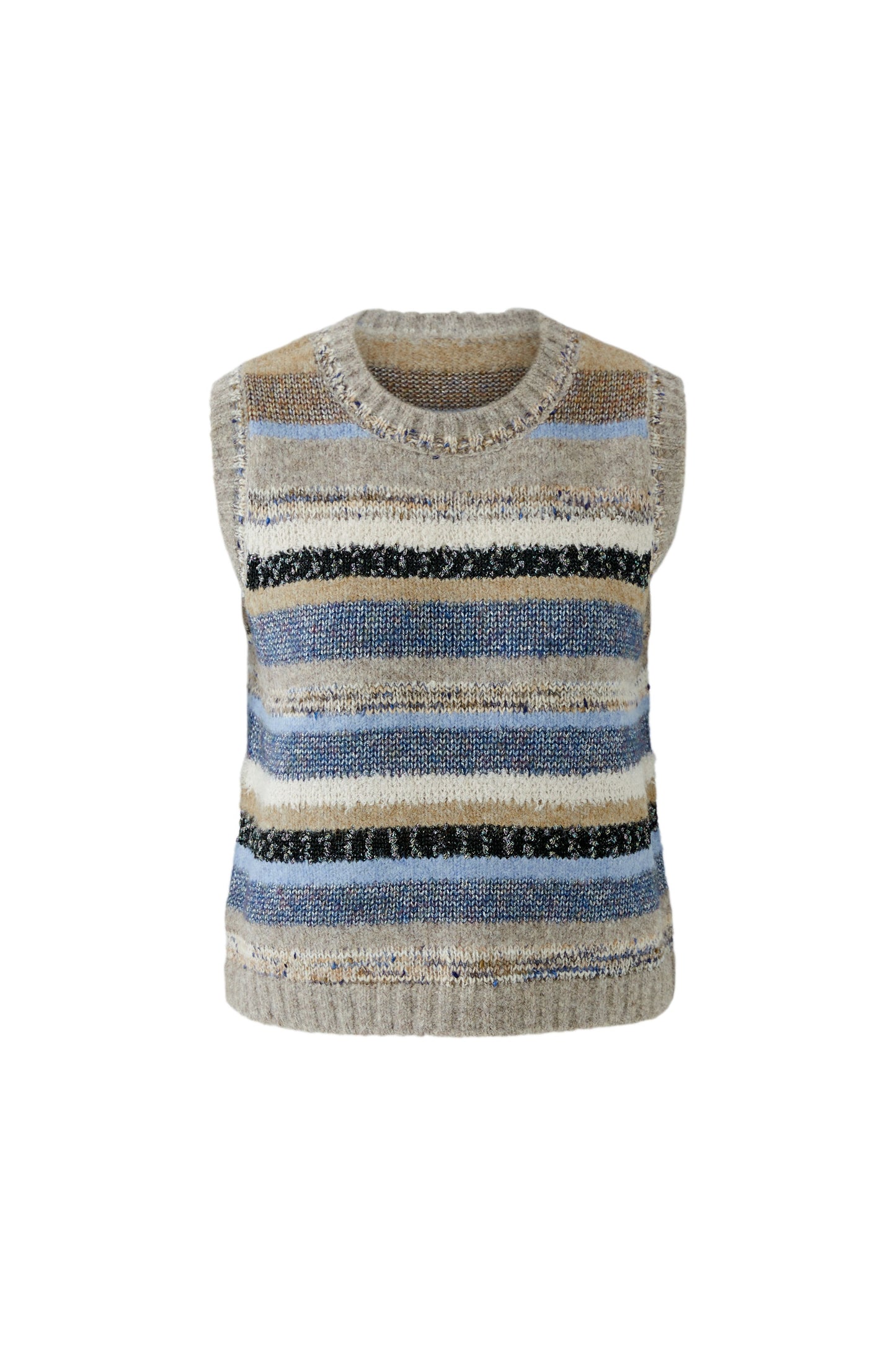 Oui Light Brown/Blue Stripe Slipover
