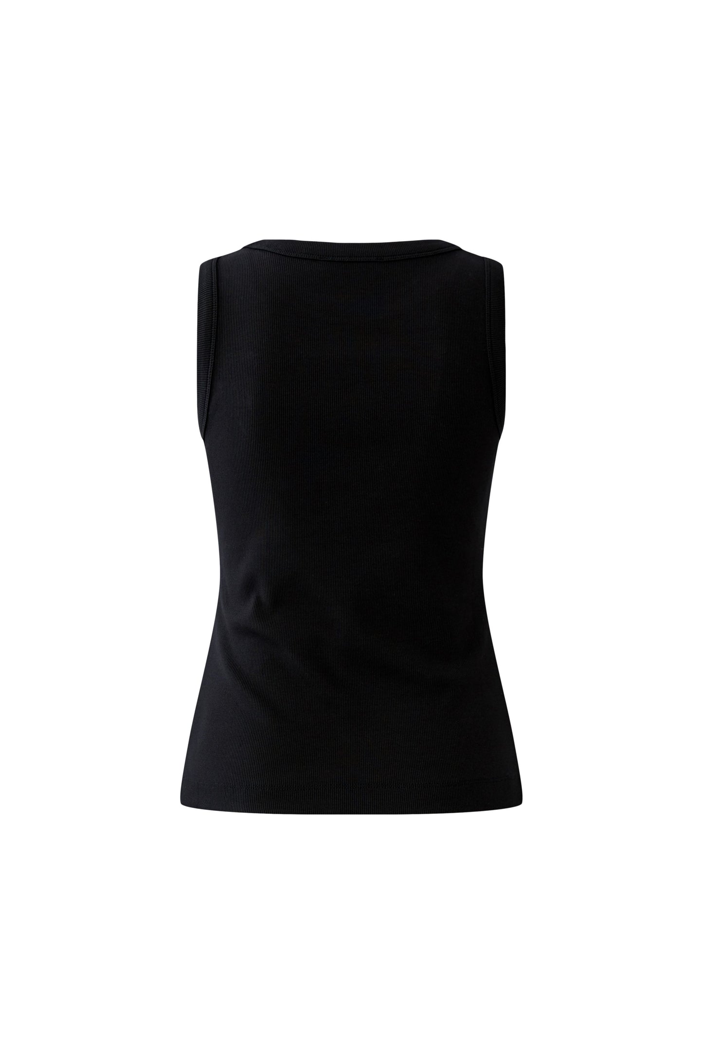 Oui Black Ribbed Vest Top