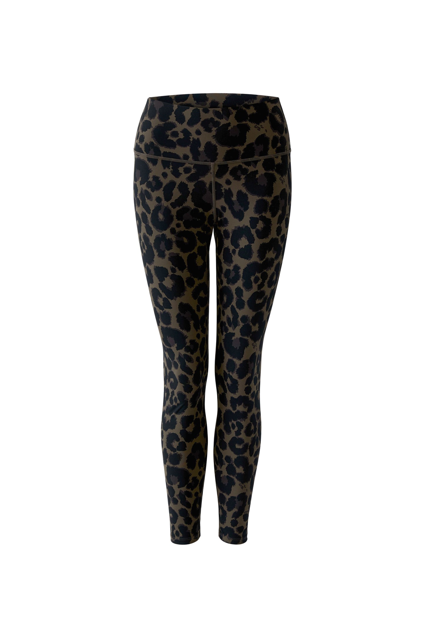 Oui Dark Brown/Grey/Black Leopard Leggings