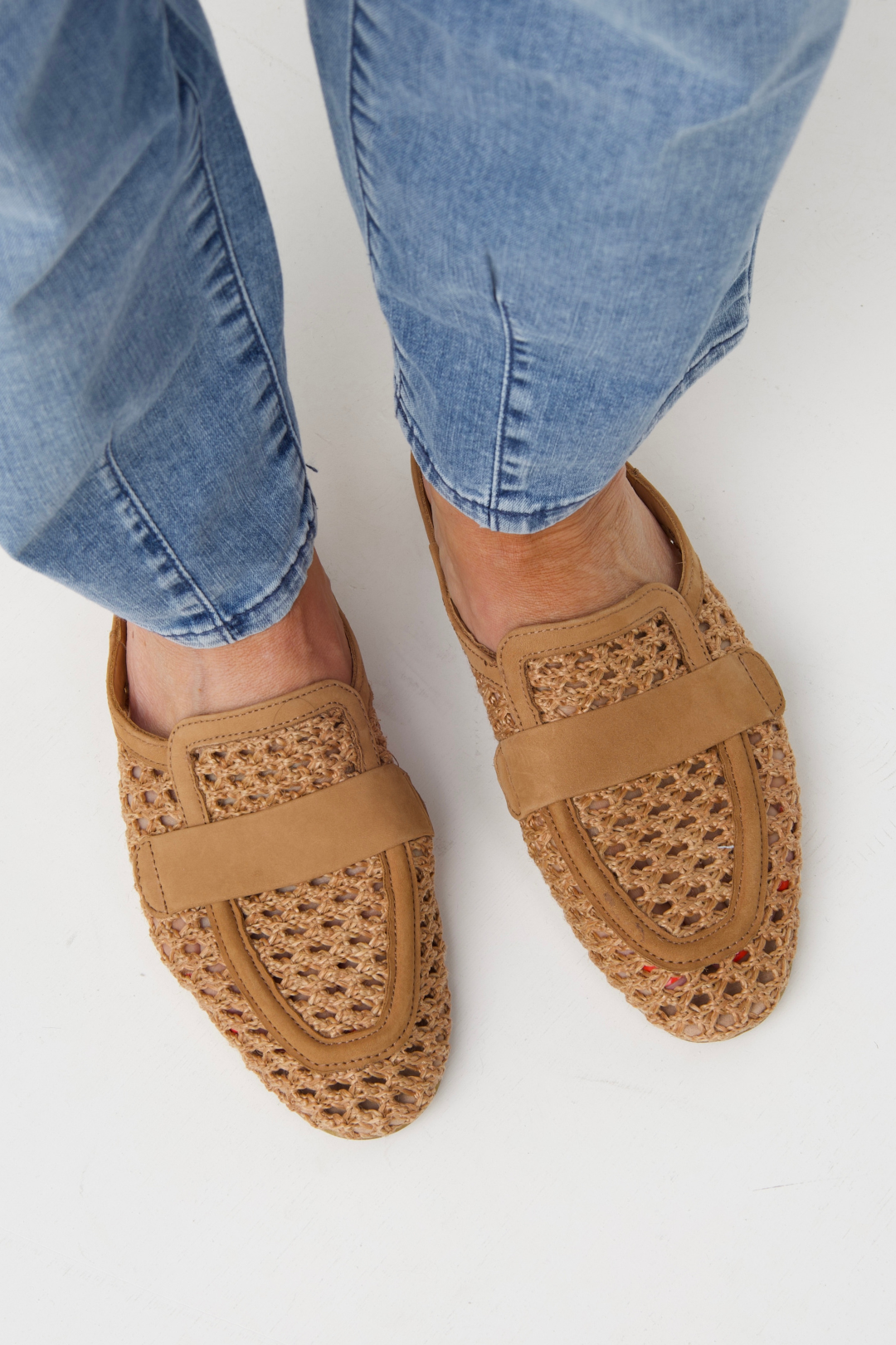 Paul Green Tan Nubuk/Sisal Mule