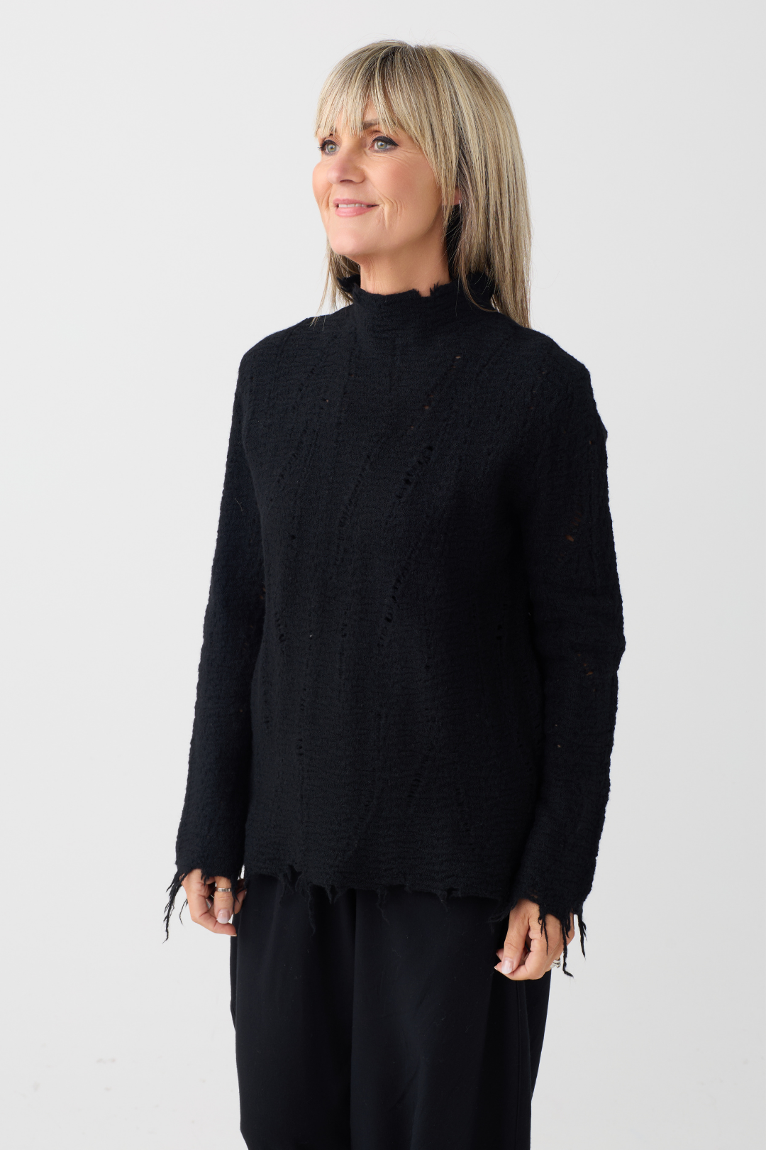 el2 Black Raw Edge Jumper 1122