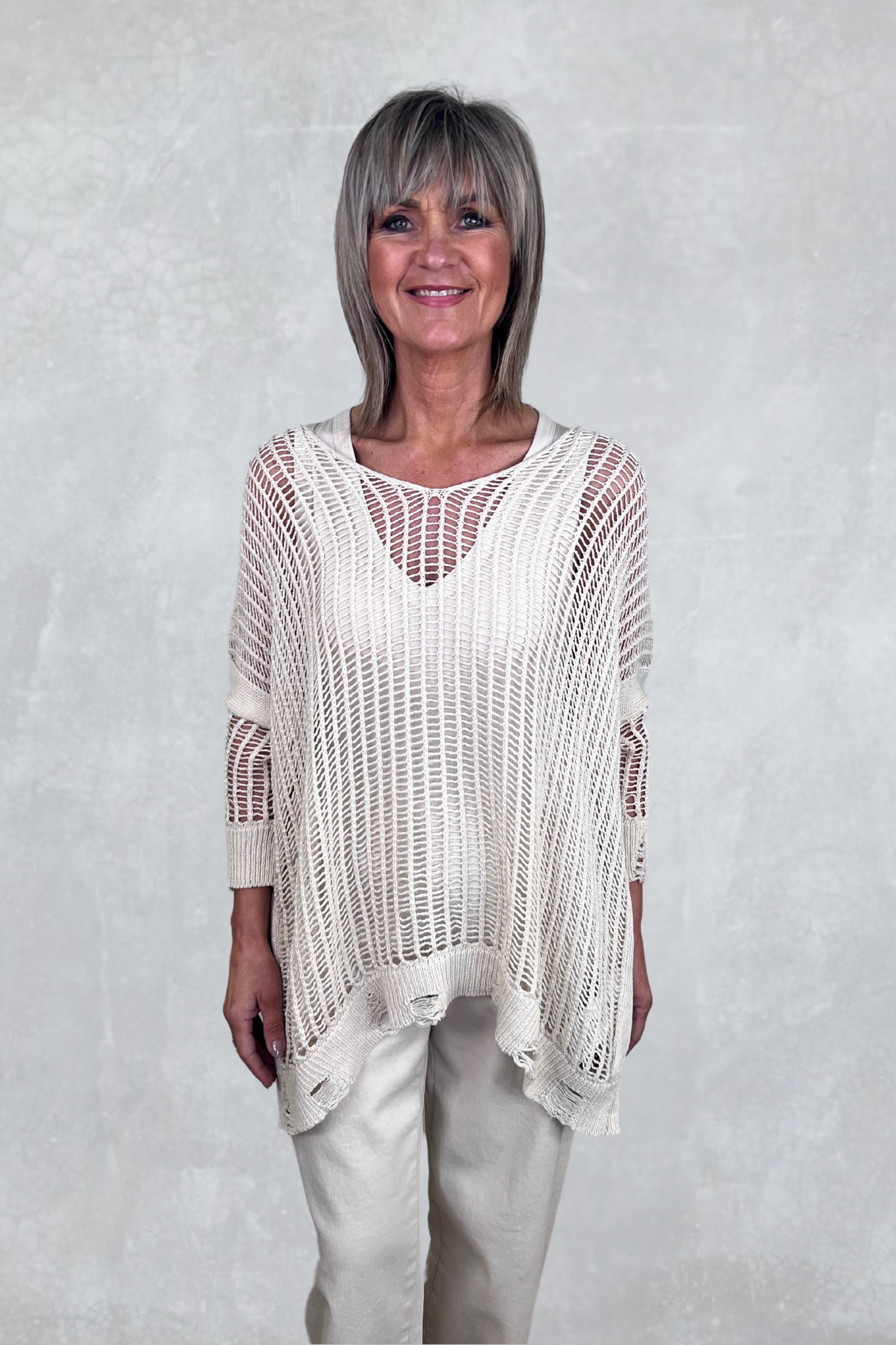 Sanctamuerte Sand Shell Open Weave Knit