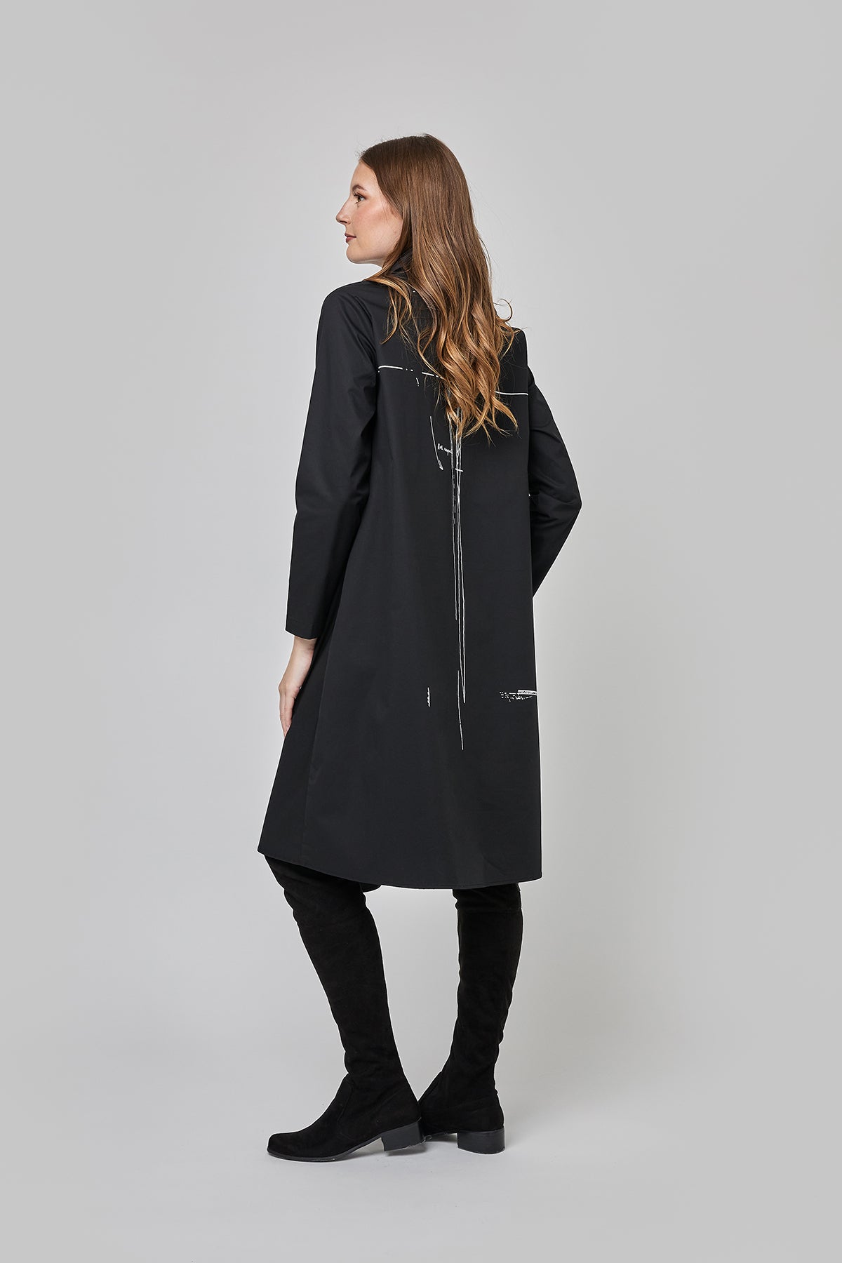 Uchuu Black Printed Shirt Dress