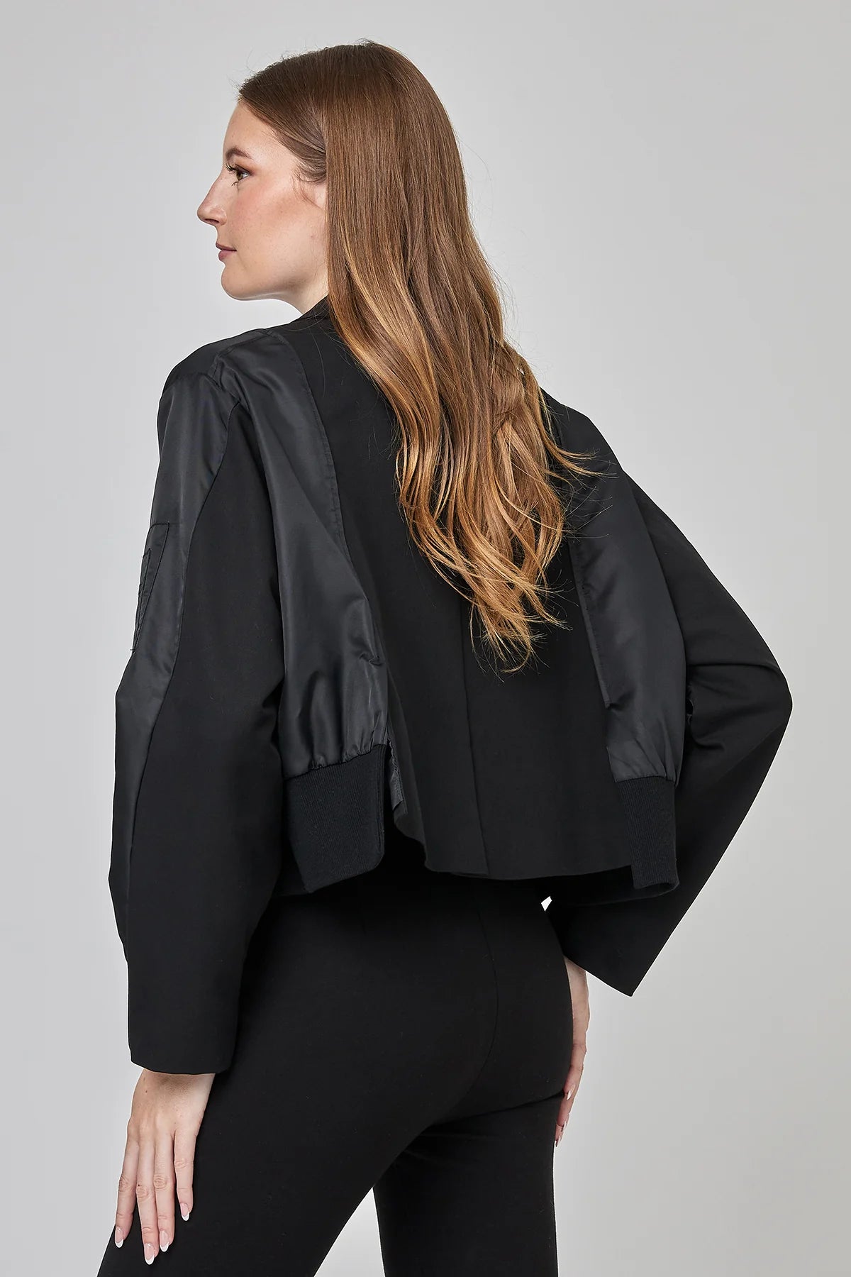 Uchuu Black Tailored Bomber Jacket